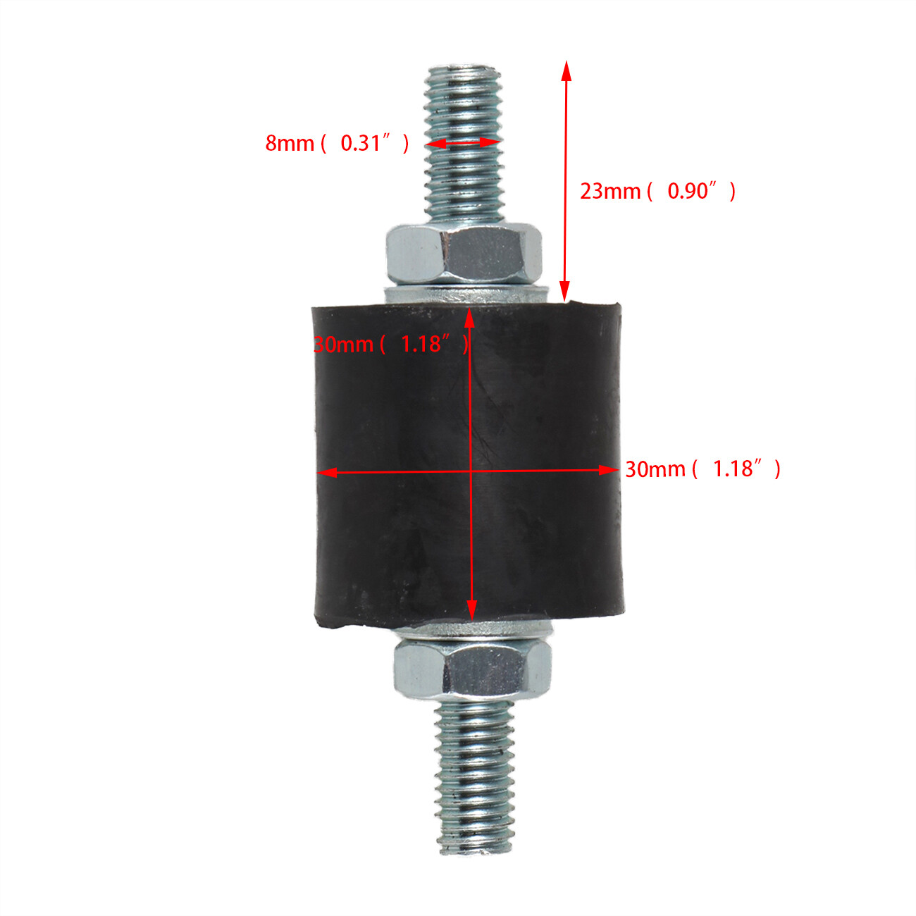 4pcs Anti-Vibration Rubber Isolator Mounts with Studs Shock Absorber, M8-1.25