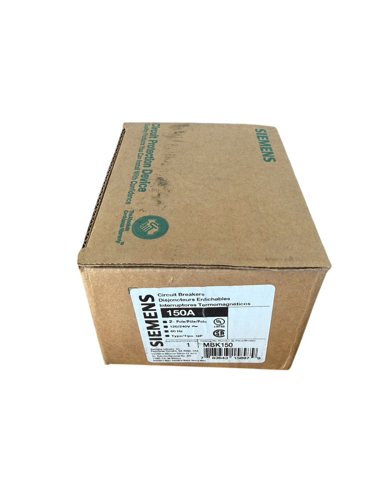 Siemens MBK150 150 Amp 120/240V Main Circuit Breaker Brand NEW