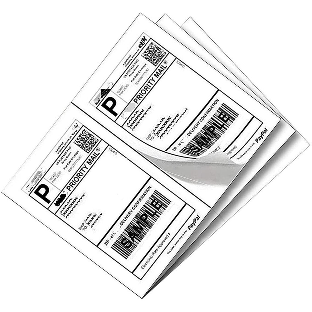 1000 Shipping Labels Half Sheets Blank 8.5″ x 5.5″ Self Adhesive 2 Per Sheet