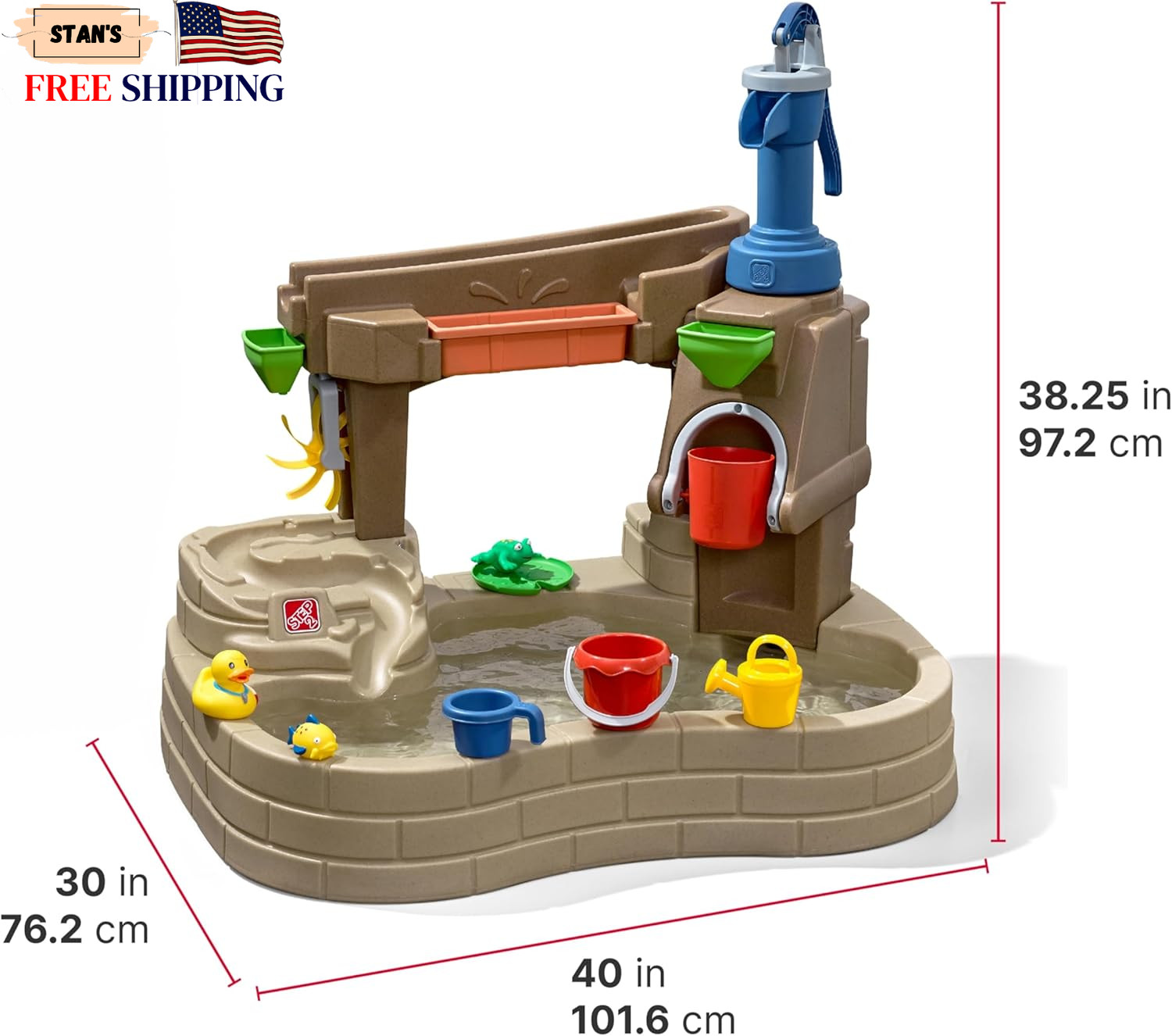 Step2 Pump & Splash Discovery Pond Water Table w/10 Accessories for Toddlers 2+