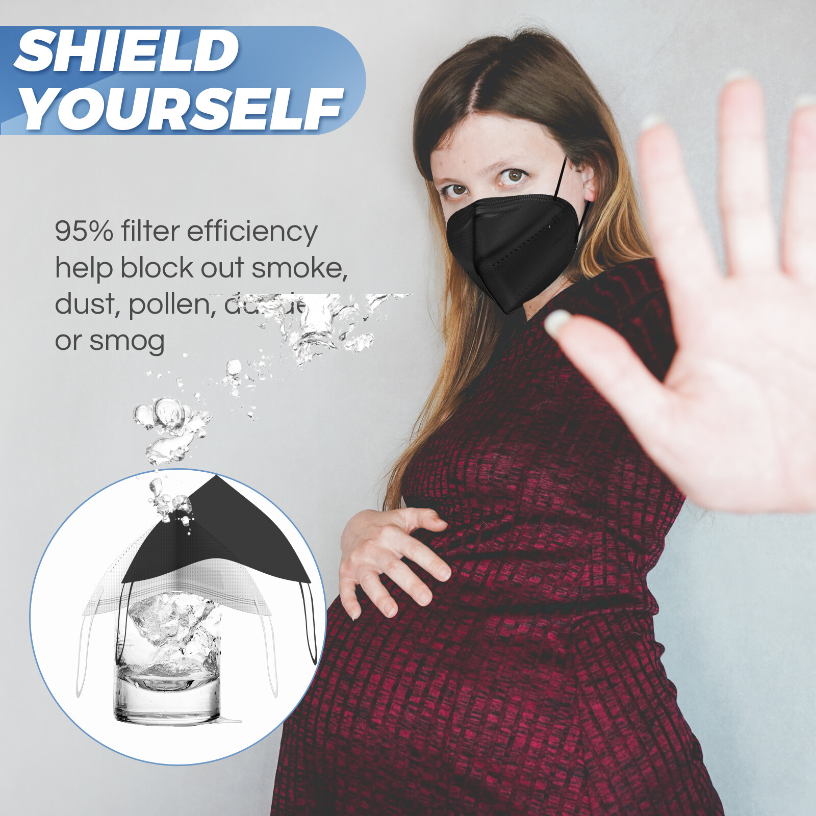100 Pack Disposable KN95 Face Mask 5 Layer Mouth Cover Respirator USA Stock