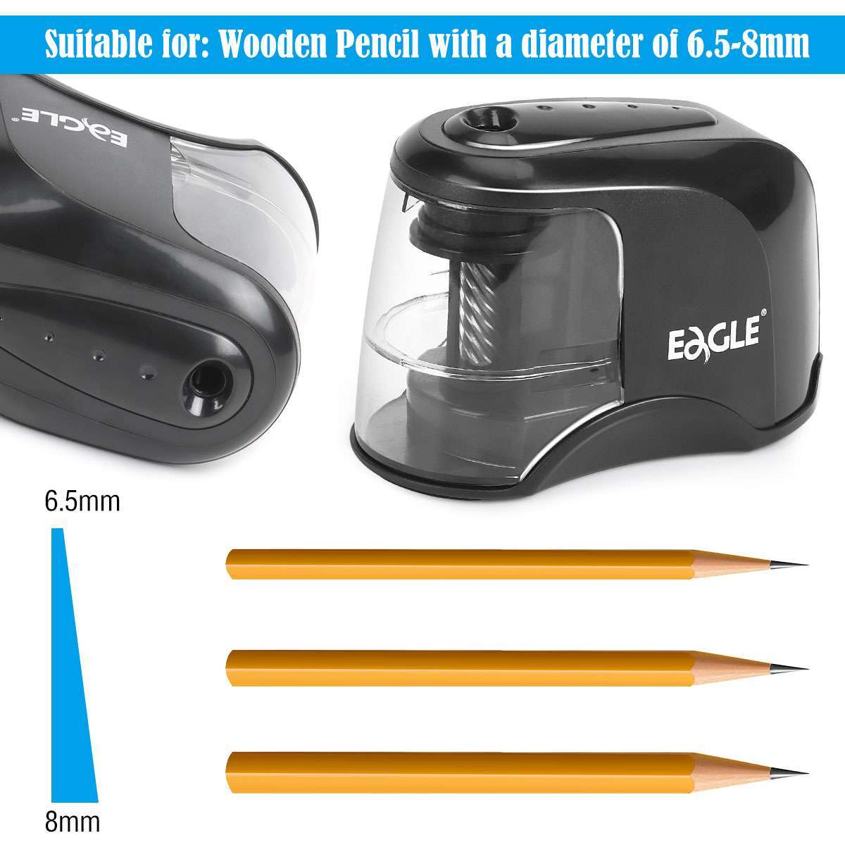 Automatic Electric Pencil Sharpener Battery Operated for Home School Office