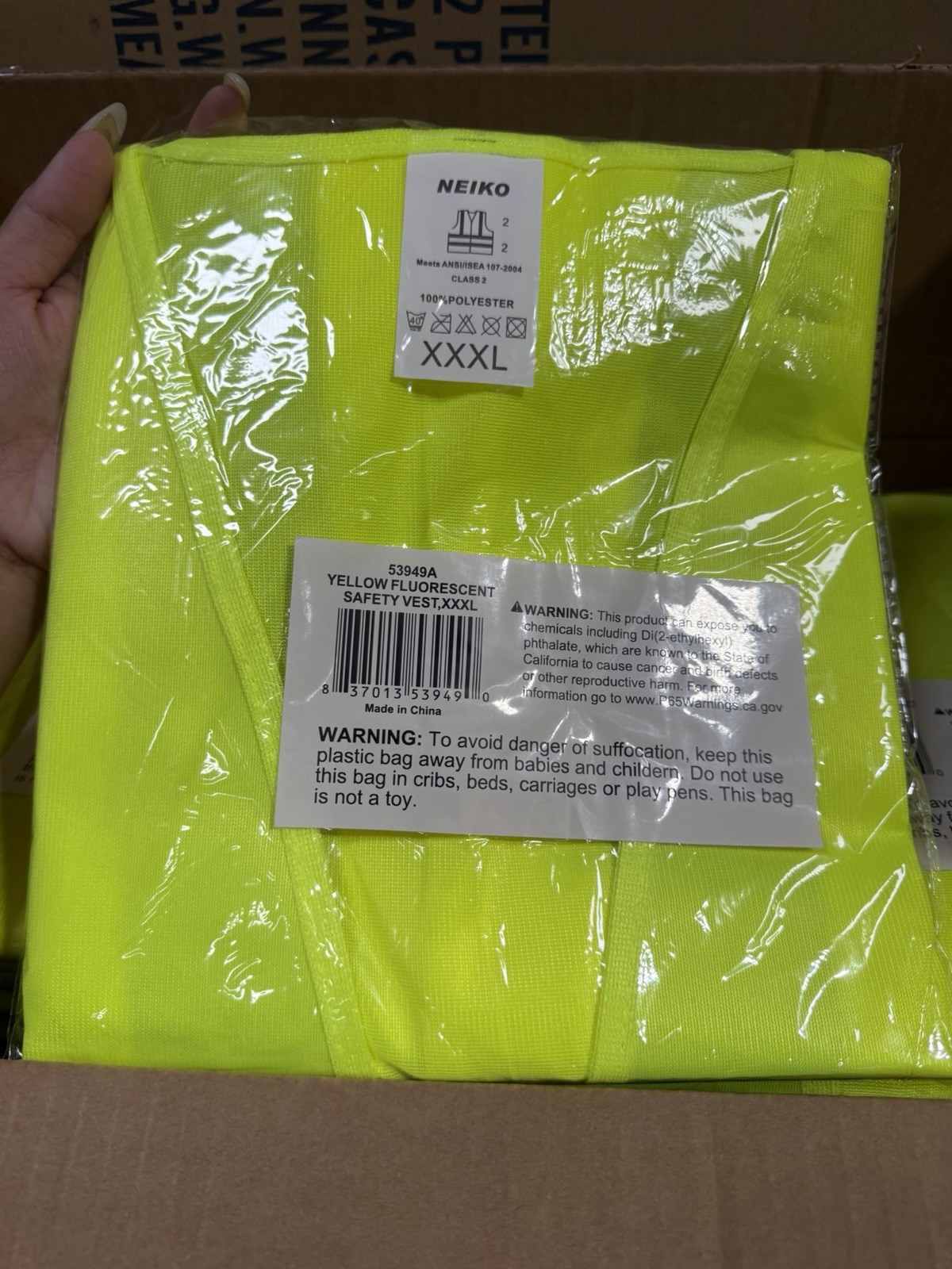20-pack Neiko High Visibility Safety Vest, ANSI Class 2, No Pocket,XXXL