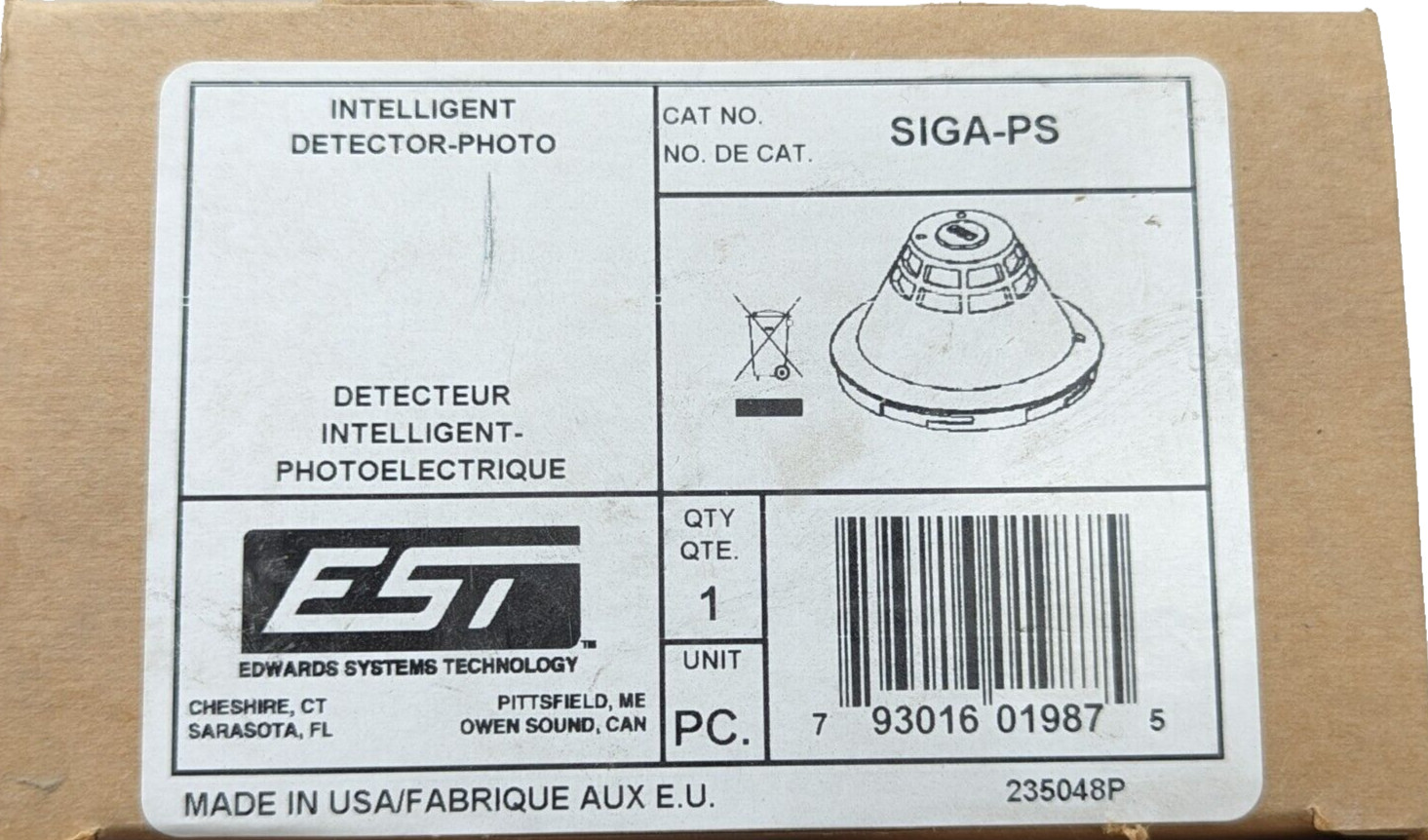 BRAND NEW EDWARDS EST SIGA-PS SIGA PS Photoelectric Smoke Detector
