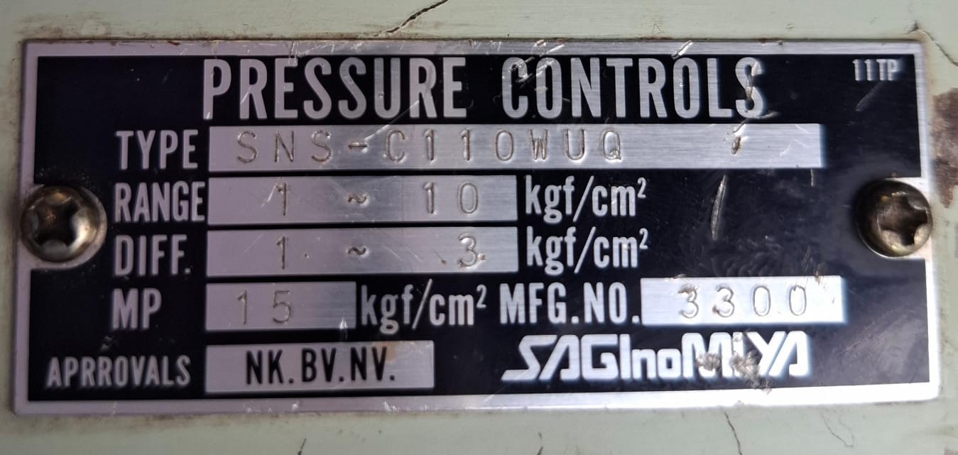 Saginomiya SNS-C110WUQ Pressure Switch 1~10kgf/cm2 Diff 1~3kgf/cm2 Max 15kgf/cm2