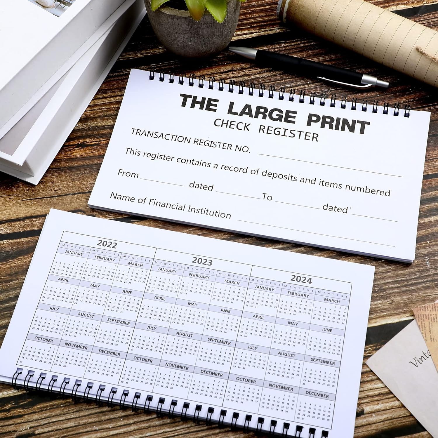 50 Sheets Large Print Check Register Set for Personal Finances – 2 Packs