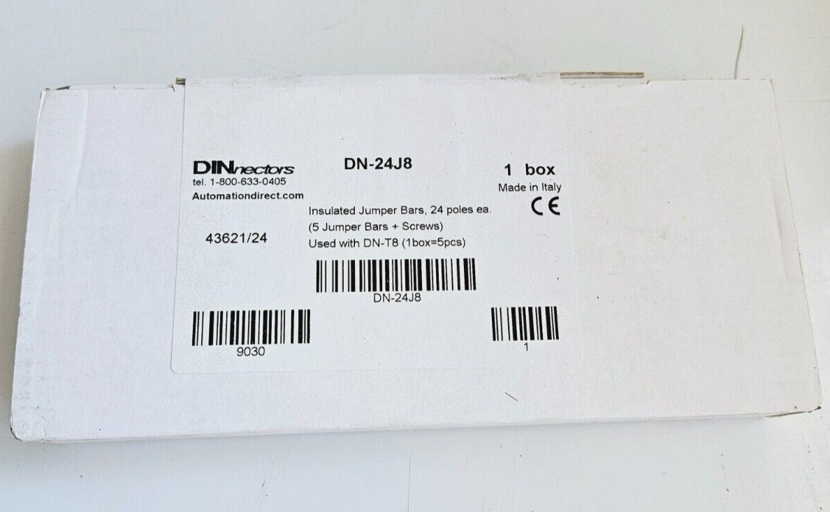 New in 1 Box – 5pk AUTOMATION DIRECT DN-24J8 DINnectors Insulated Jumper Bars