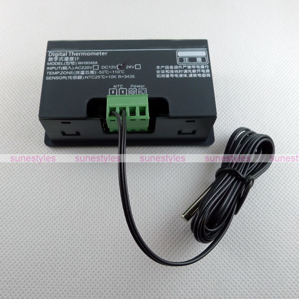 Large LCD Digital Thermometer Temperature Auto Car Meter Gauge Probe DC 12V F