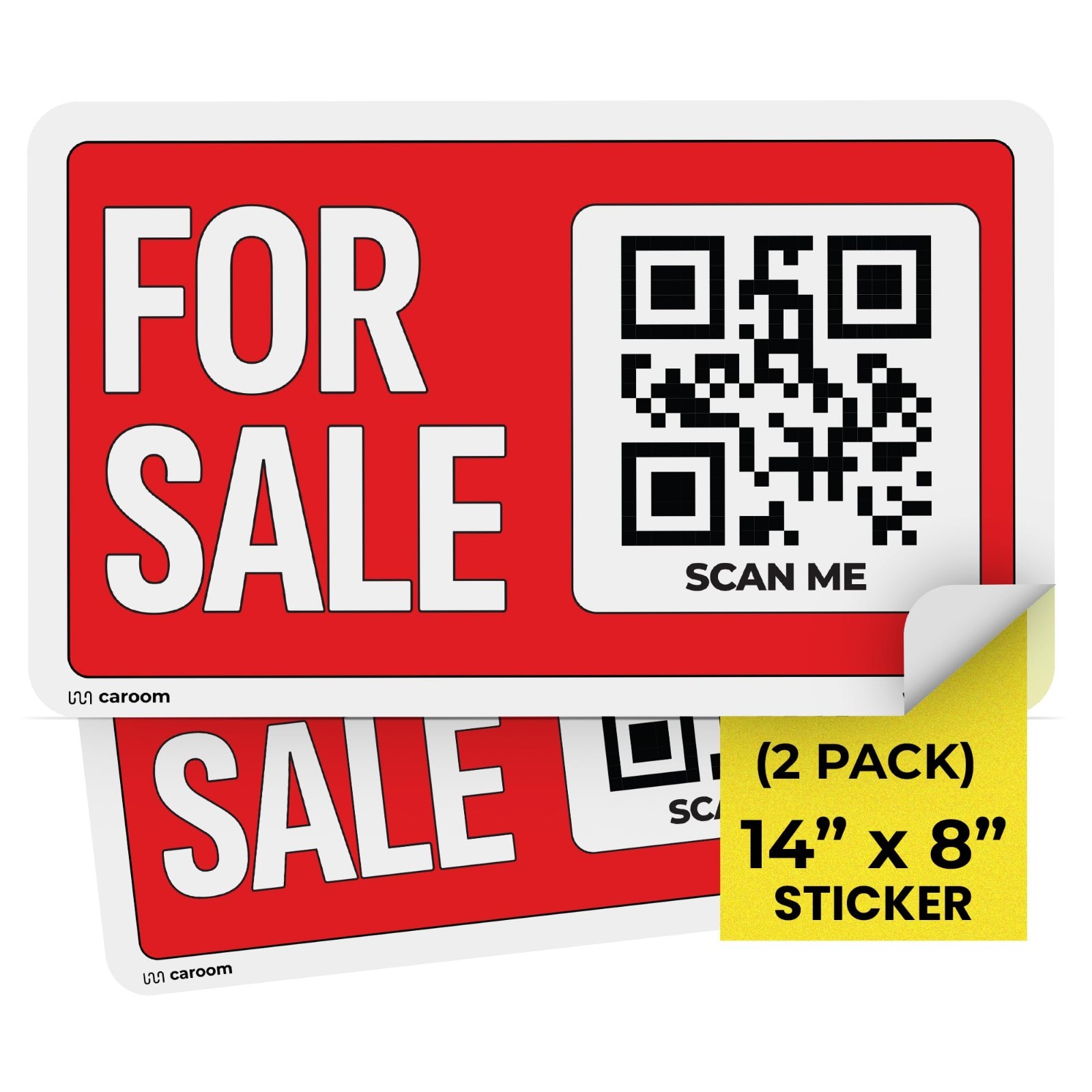 14» x 8» Self-Adhesive Sale Signs – 2-Pack for Real Estate, Business & Vehicle