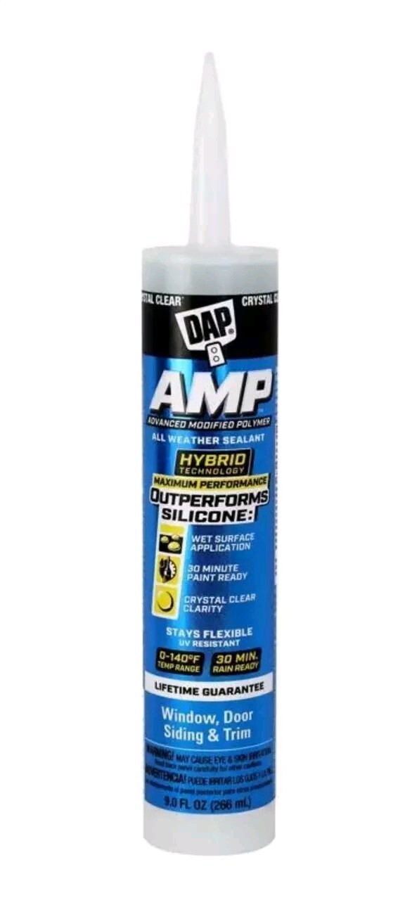 DAP AMP Clear Polymer Advanced Hybrid Caulk Sealant Window Door & Siding 9oz