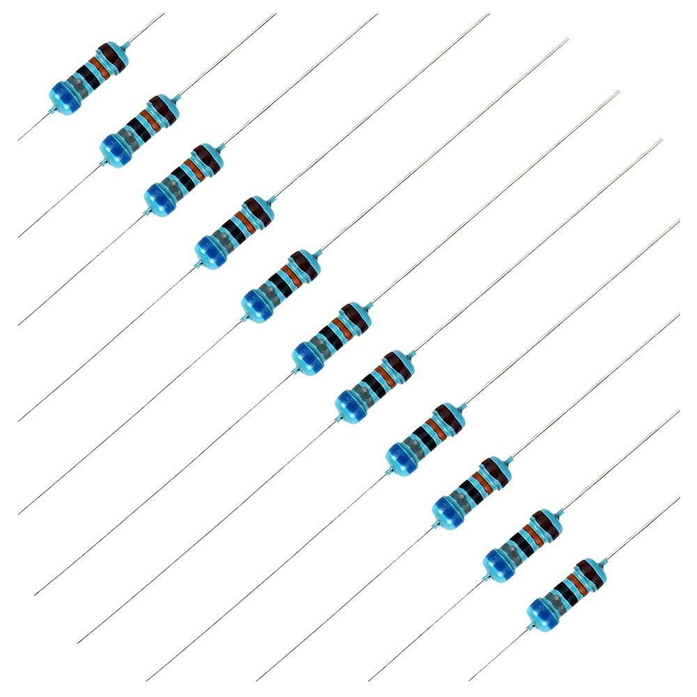 BOJACK 1350 Pcs 50 Values Resistor Kit 0 Ohm-5.6M Ohm with 1% 1/4W Metal Film