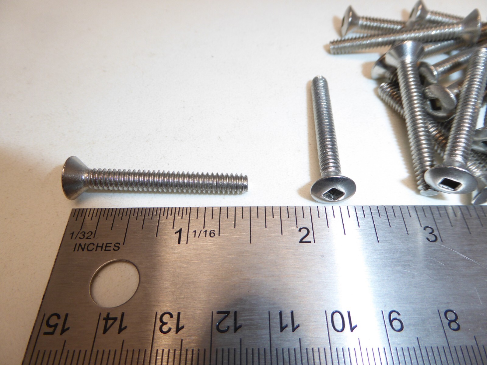 10-24 x 1-1 Oval Head Square Drive Machine Screw SS 18-8 VINTAGE USA Made Qty 25