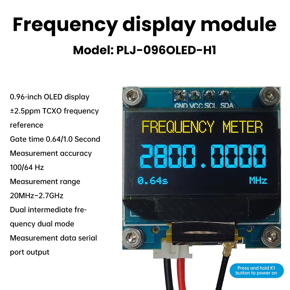 1Khz-100Mhz Frequency Meter 0.96-inch OLED Frequency Display Frequency Counter