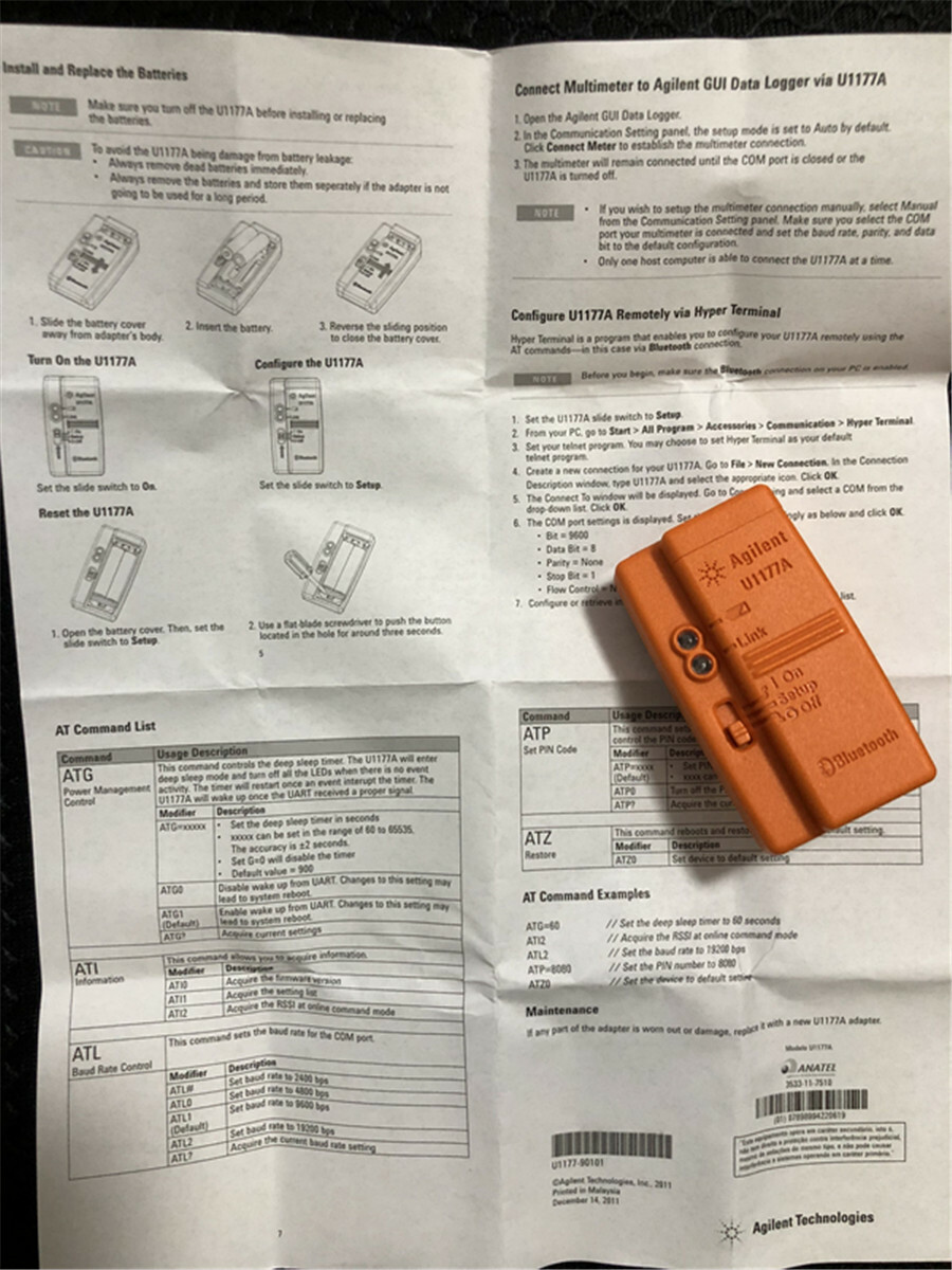 Agilent Technologies U1177A Adapter IR to Bluetooth NEW Fast Ship