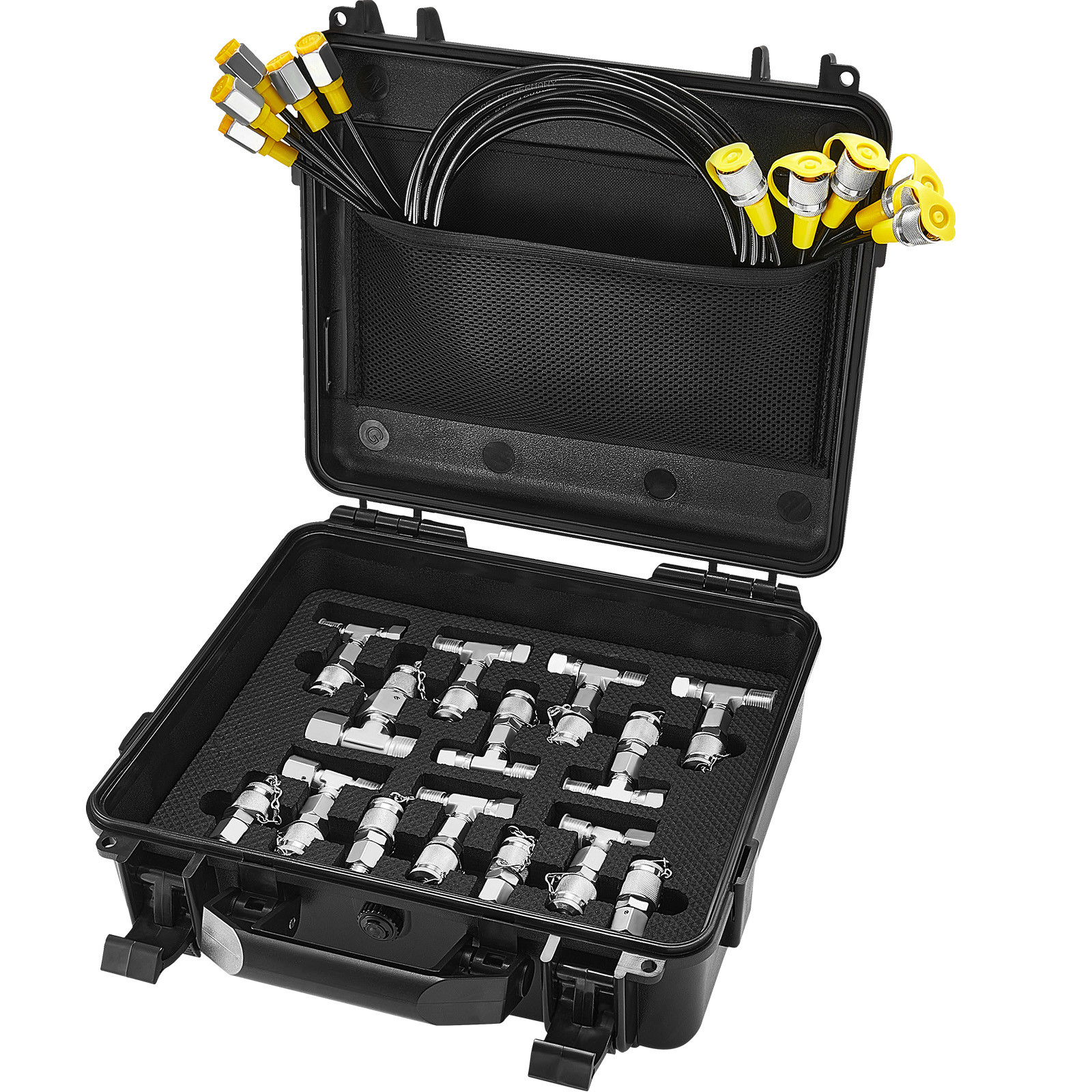 Hydraulic Pressure Test Kit 5 Gauges 13 Couplings 14 Tee Connectors 5 Hose