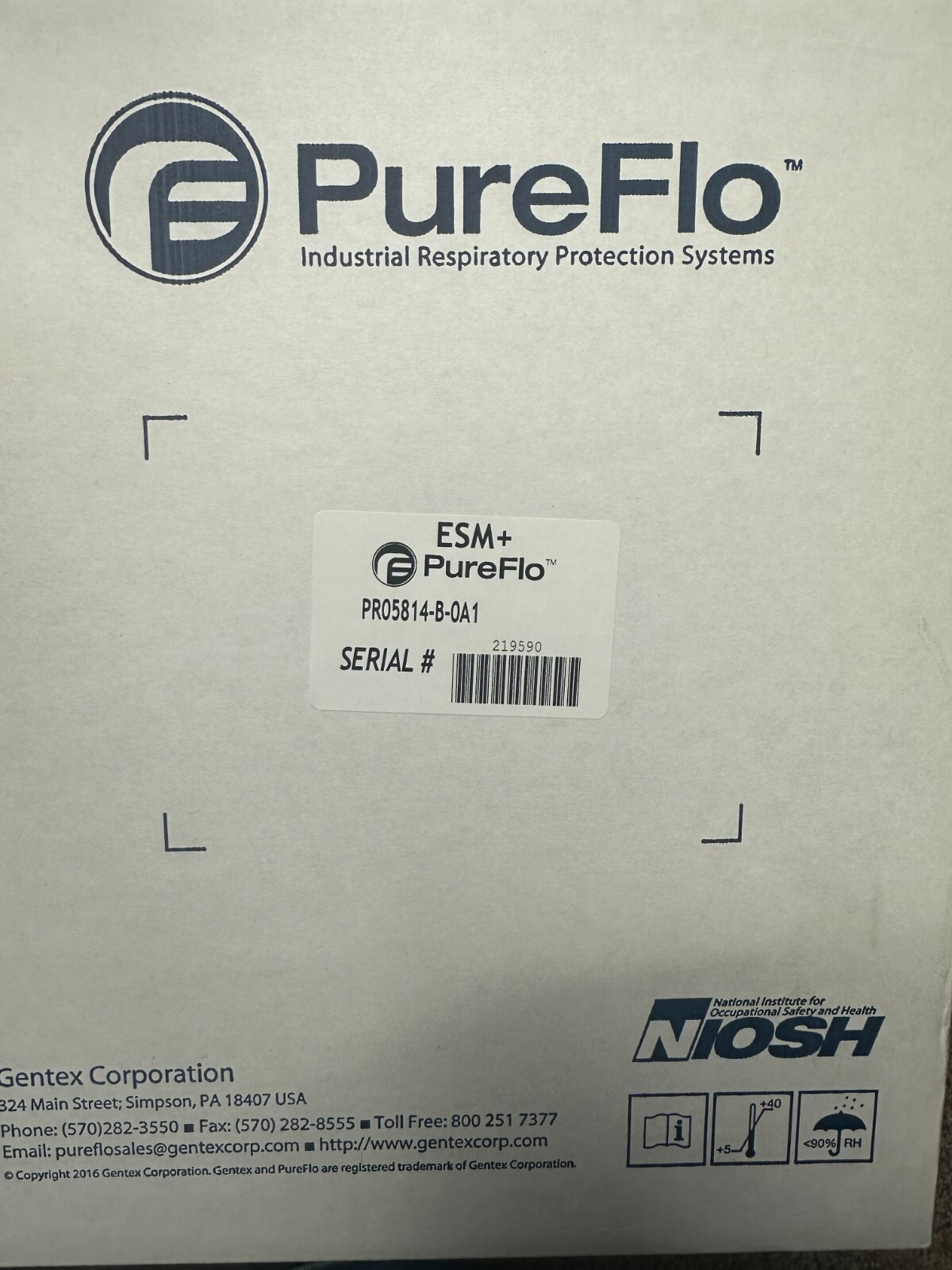 PureFlo ESM+ Industrial Respiratory Protection System PRO5814-B-0A1