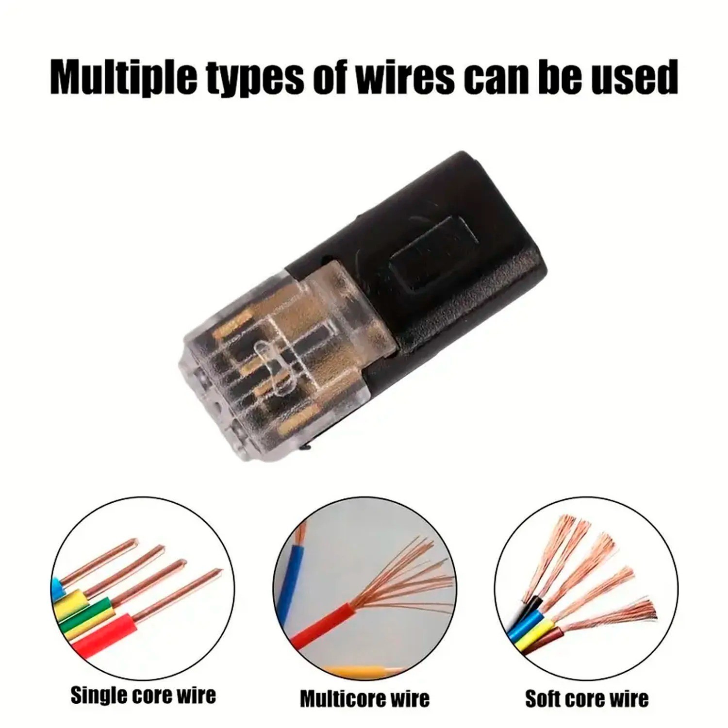 50PCS Plug-In Quick Wire Connectors Reusable Clamp Terminal Blocks for Cables