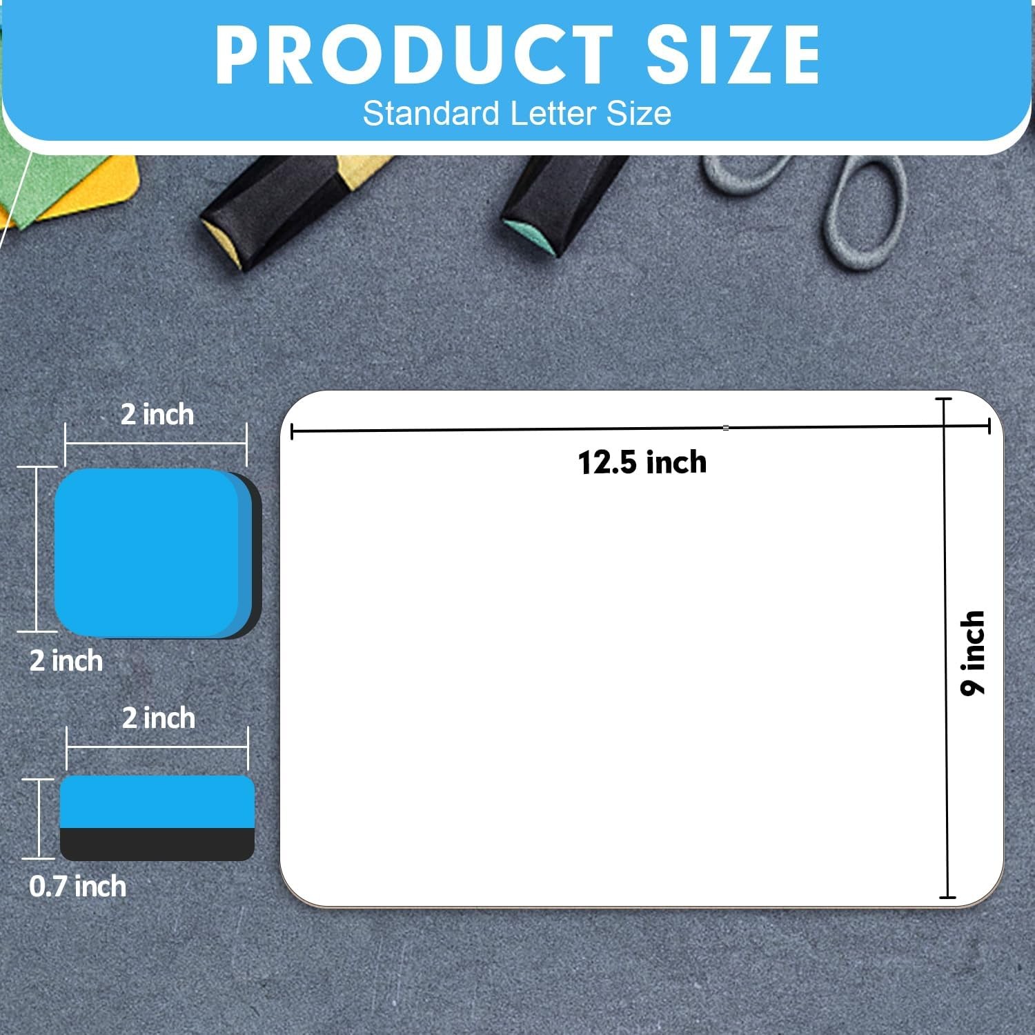 Dry Erase LapBoards, 6 Pack Double Sided 12.5 x 9 Inch Whiteboards with 6
