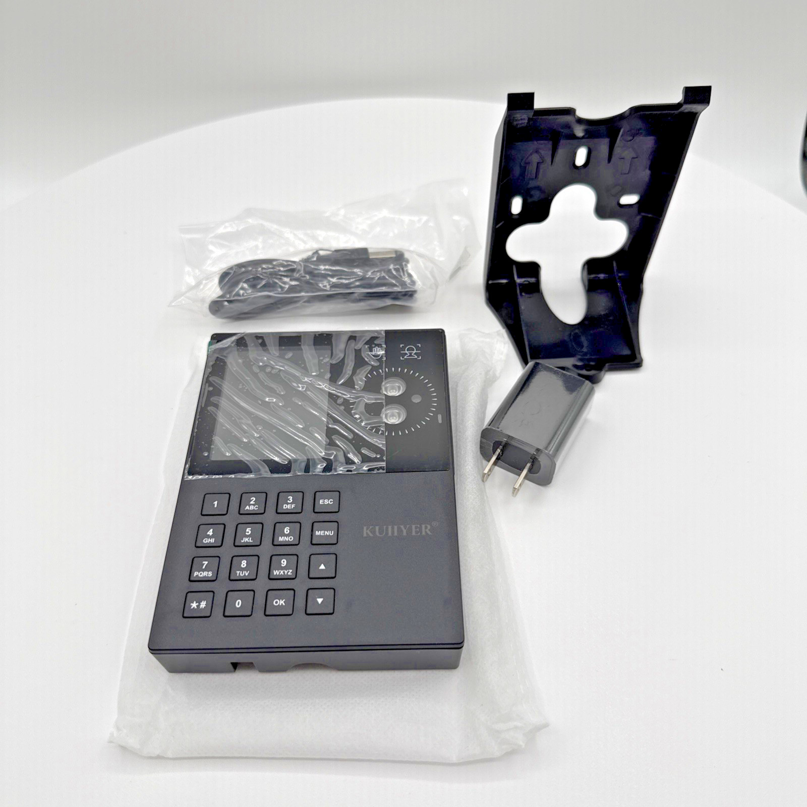 KUIIYER 3-in-1 Biometric Employee Time Clock Face Palm PIN 1000 Users USB 160K
