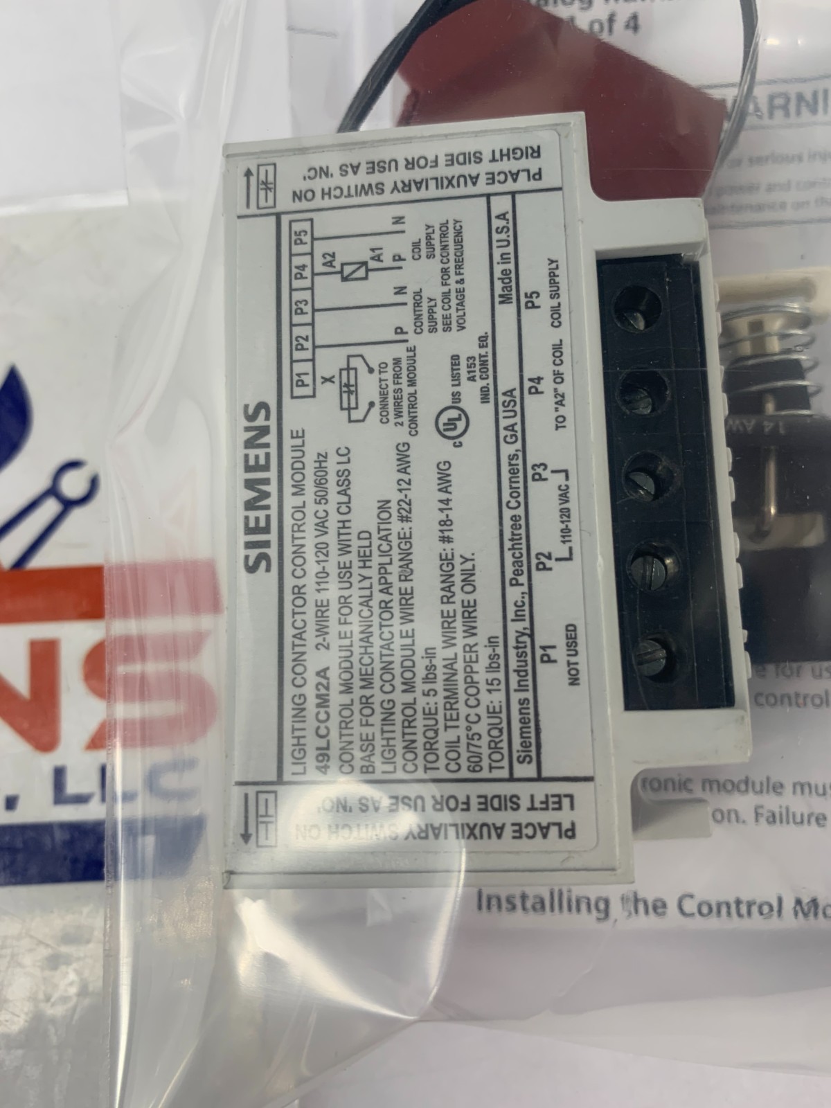 Siemens LCE01C004120A 110/115-120V 30A 4P Electrically Held Lighting Contactor