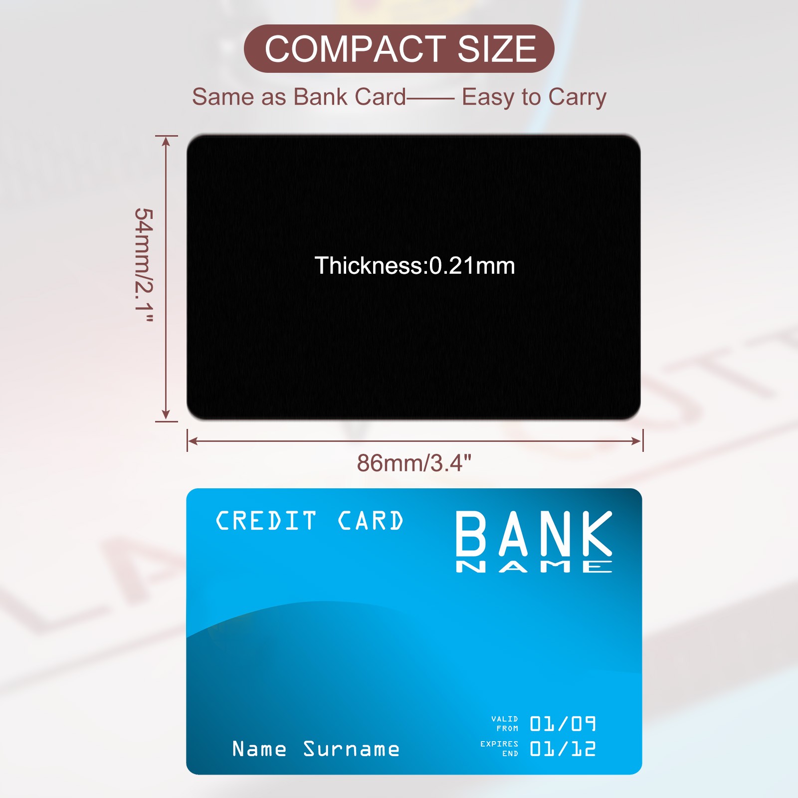 100 Pack Metal Business Cards Blank 3.4×2.1″ Aluminum Laser Engrave Printable