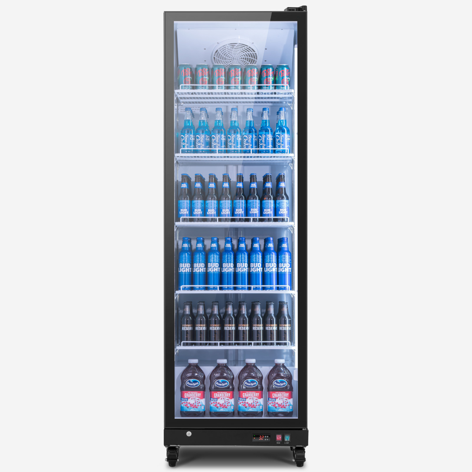 Yeego Commercial Display Beverage Refrigerator 17.5cu.ft Beverage Cooler 32-50°F