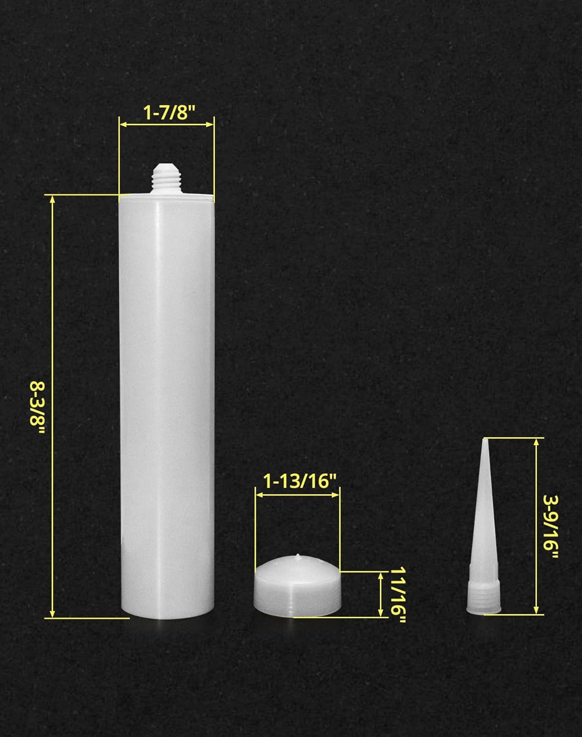 20 Pack 10oz Empty Caulk Tubes Reusable Plastic Cartridges for Standard Guns DIY