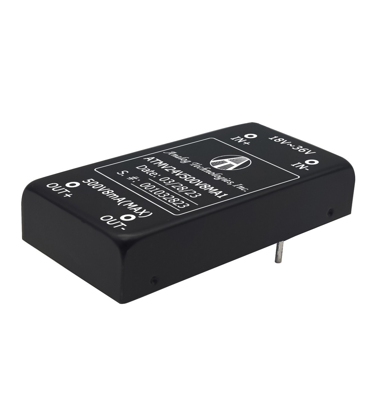 ATMV24V500V8MA1 4W Isolated DC-DC Power Module 24V Input 500V 8mA Output