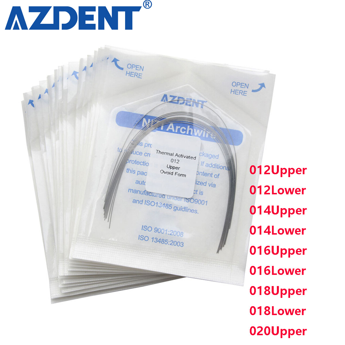 Dental Ortho Niti Arch Wire 012-020 U/L Ovoid/Natural Thermal Activated Round AZ