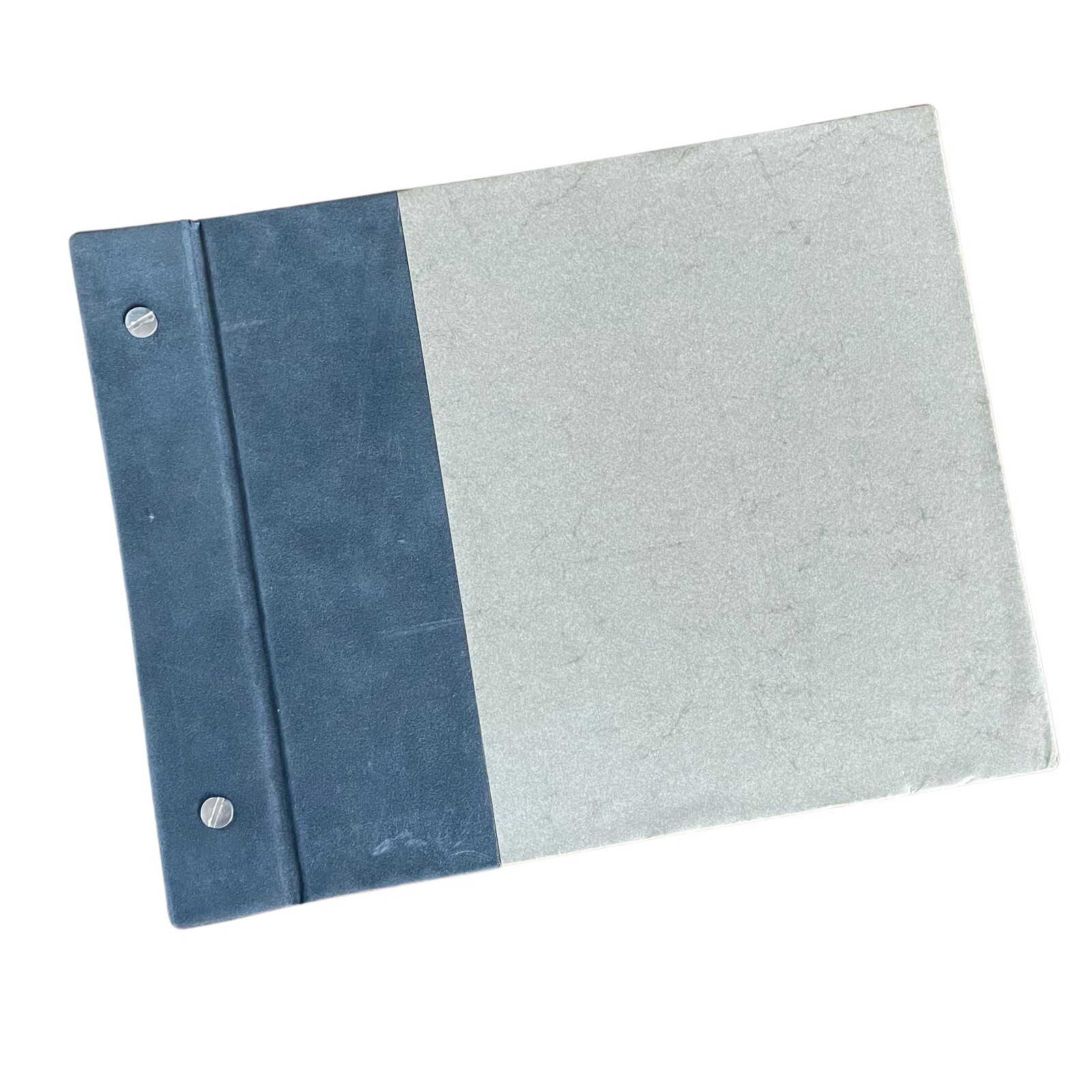 Vintage Unused Blank Book Blue Gray Paper Brads Binding 11.25 x 8.75 in