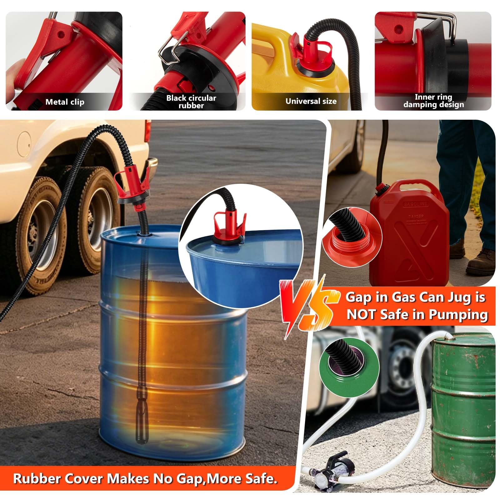 5GPM Fuel Transfer Pump with Auto-Stop & Hand Nozzle, 118» pumping lift, fit…