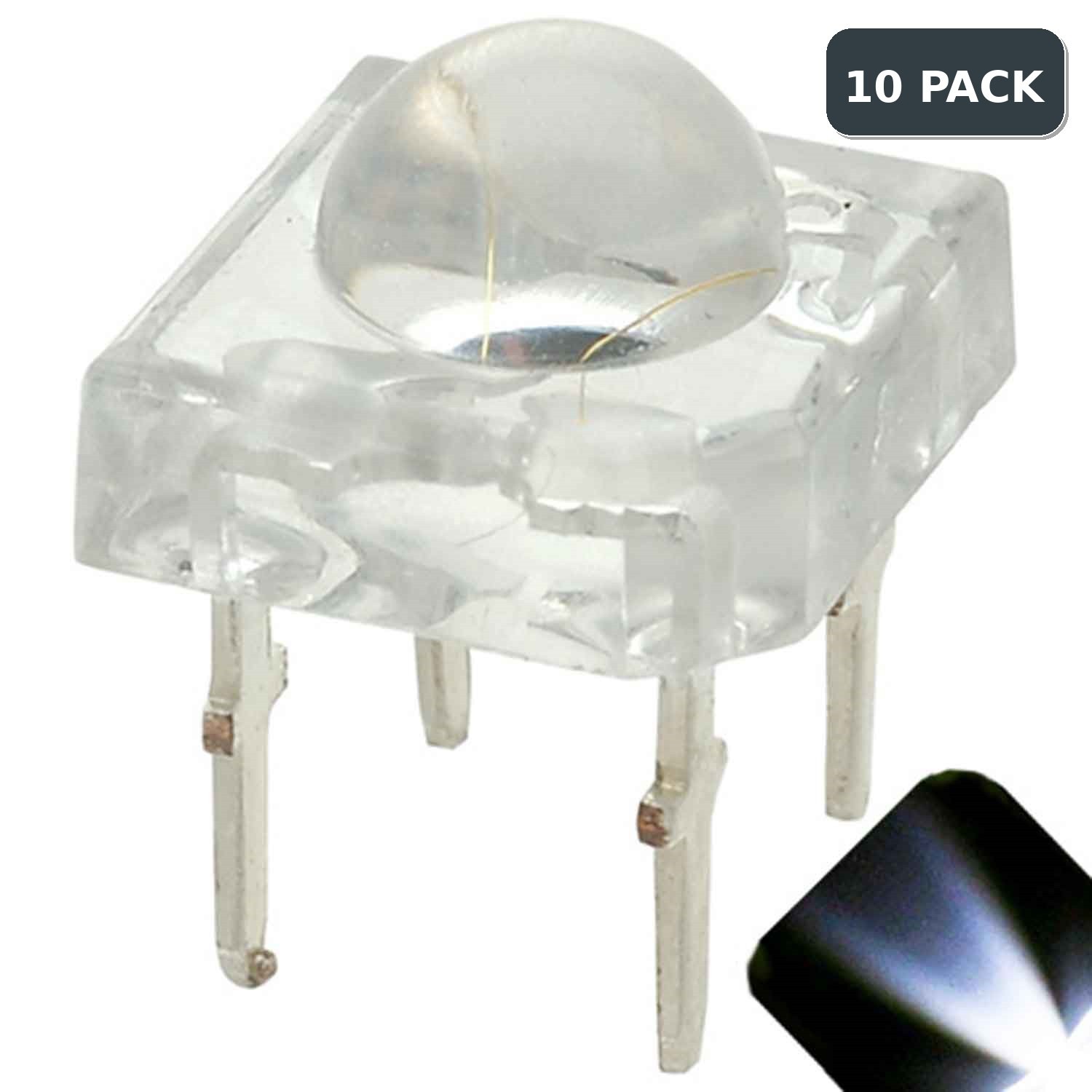 10 x LED 5mm Dome Superflux Cool Clear White Piranha LEDs Car Lights Super Flux