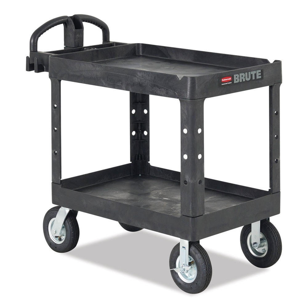 Rubbermaid Commercial 452088BK 25.9″ x 45.2″ x 32.2″ 2 Shelf Utility Cart New