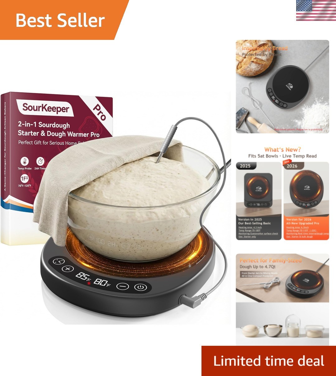 SourKeeper, Larger 2-in-1 Sourdough Starter Warmer Pro – 2026 Upgrade Larger …