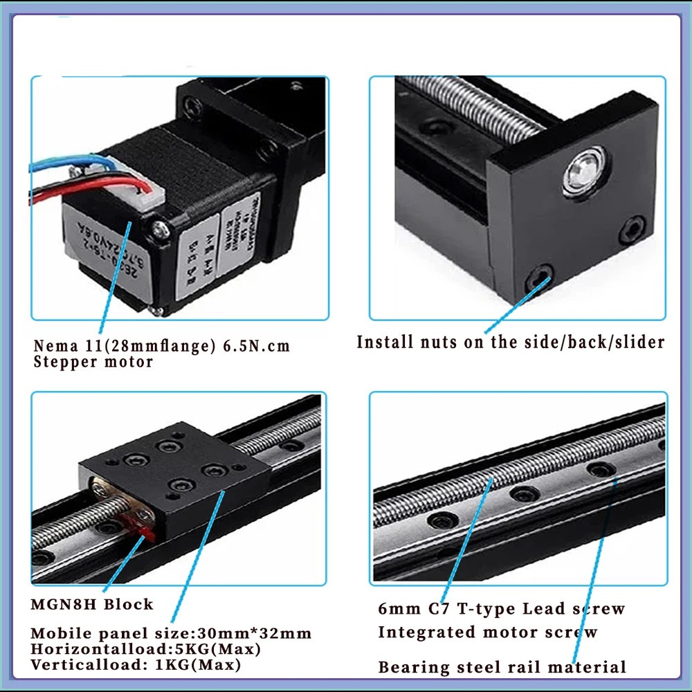 Ball/T-type Screw Slide Sliding Table Guide Linear Stage CNC Motion Module Slide
