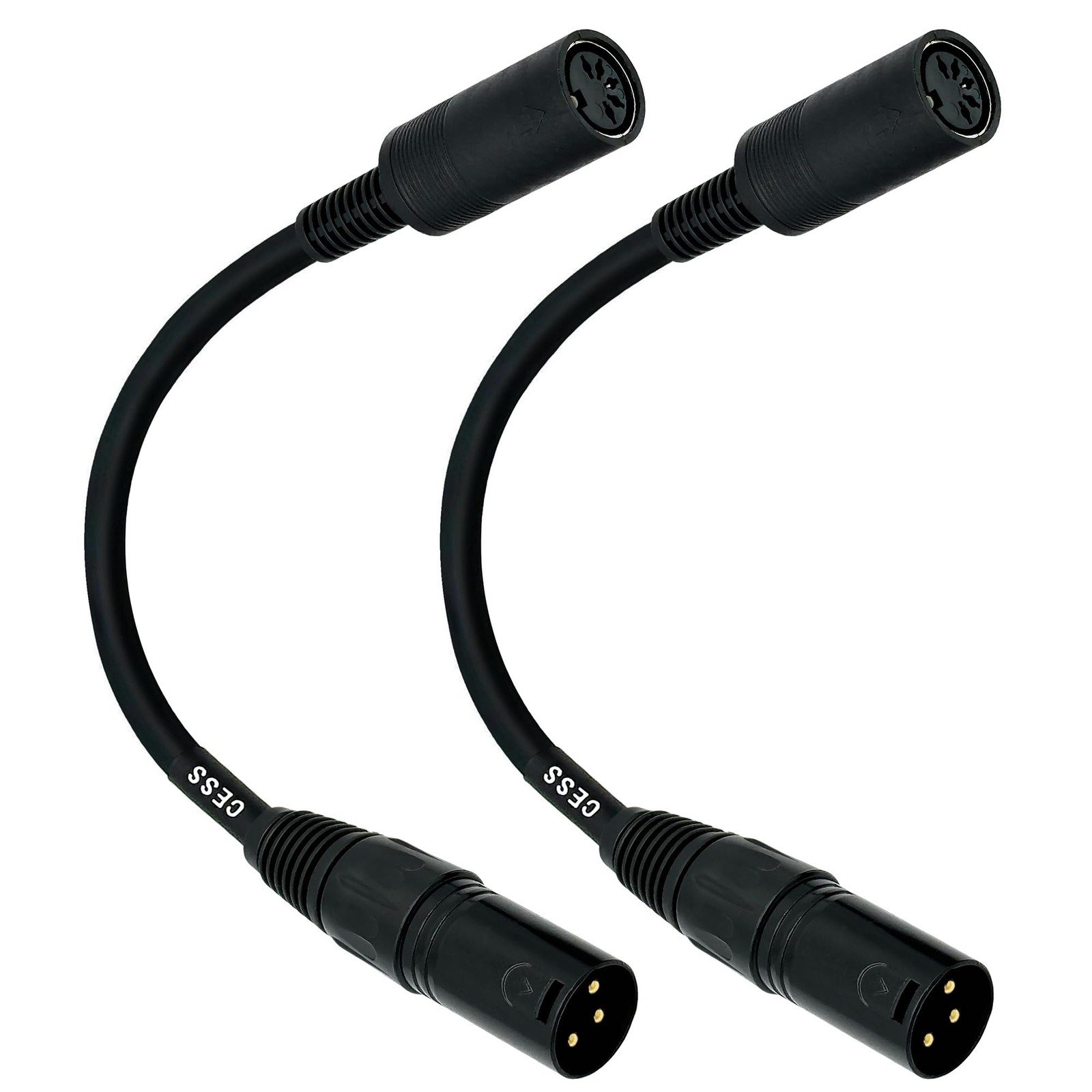 CESS-279 DIN 5-Pin MIDI Female to XLR 3-Pin Male Adapter Cable – 6 Inch Conve…