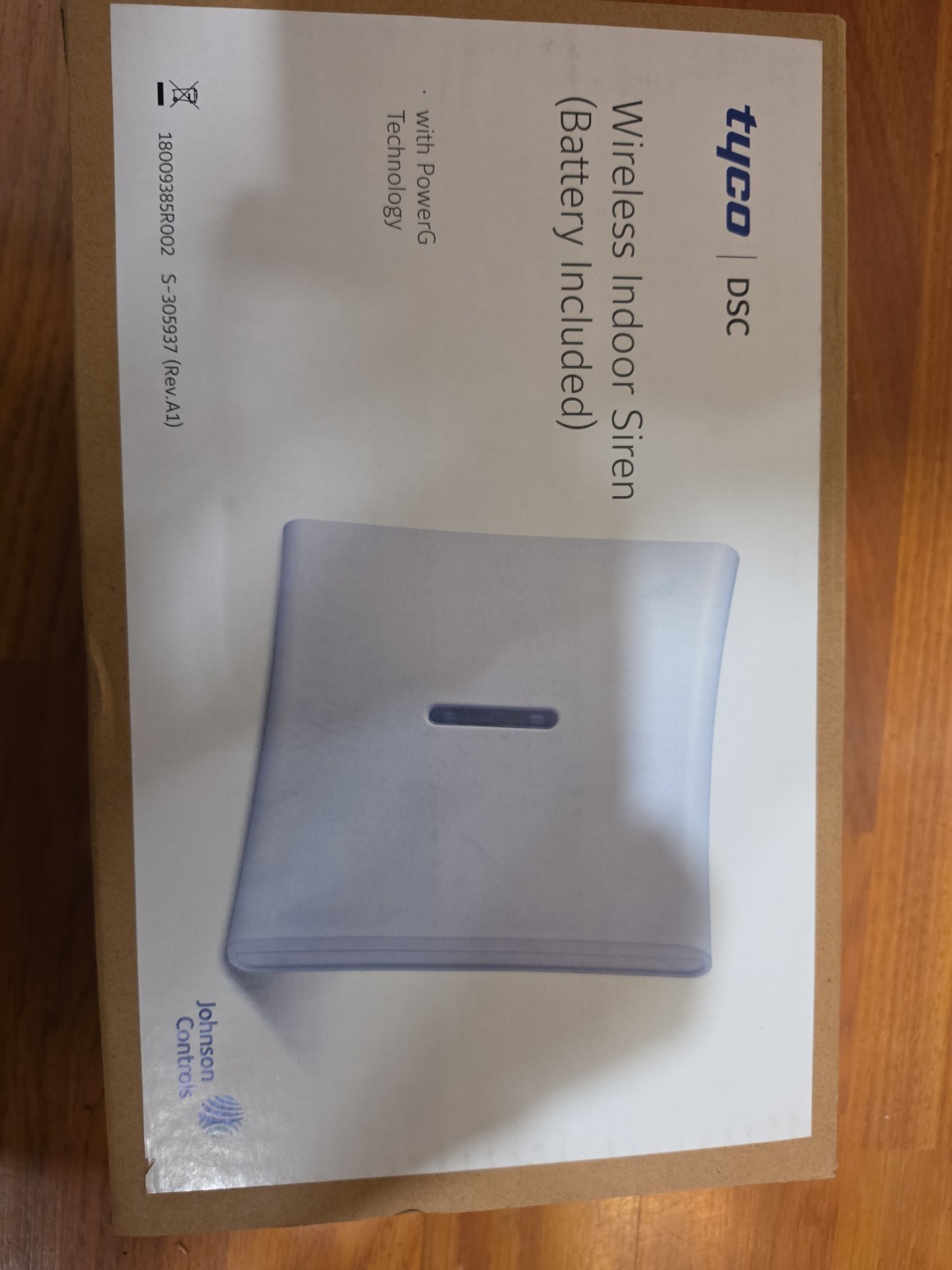 Tyco DSC PowerG PG9901 BATT Wireless Indoor Siren Johnson Controls White