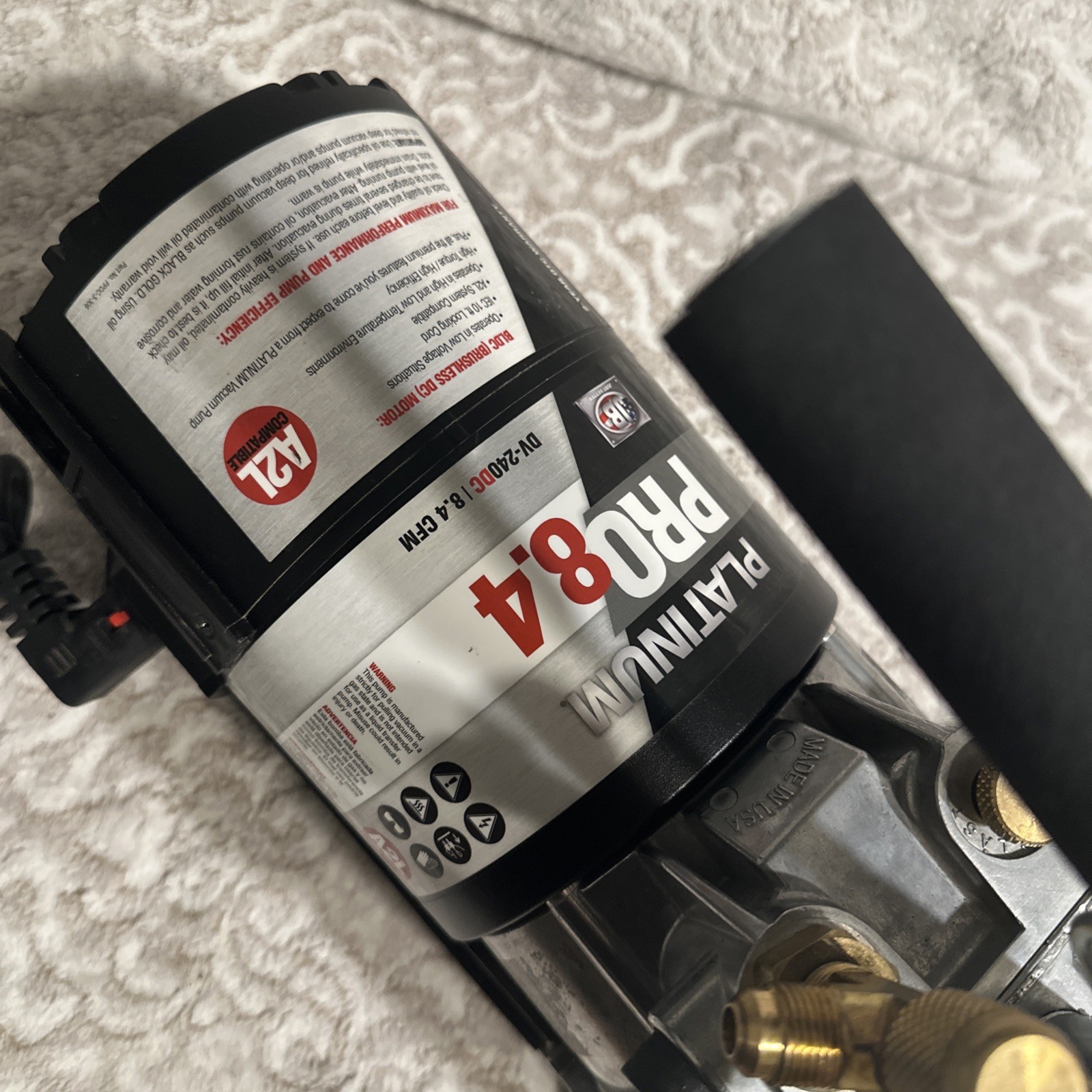 JB Industries DV-240DC Vacuum Pump, 8.4 CFM 1/2 hp DC Motor Platinum Pro DC 8.4