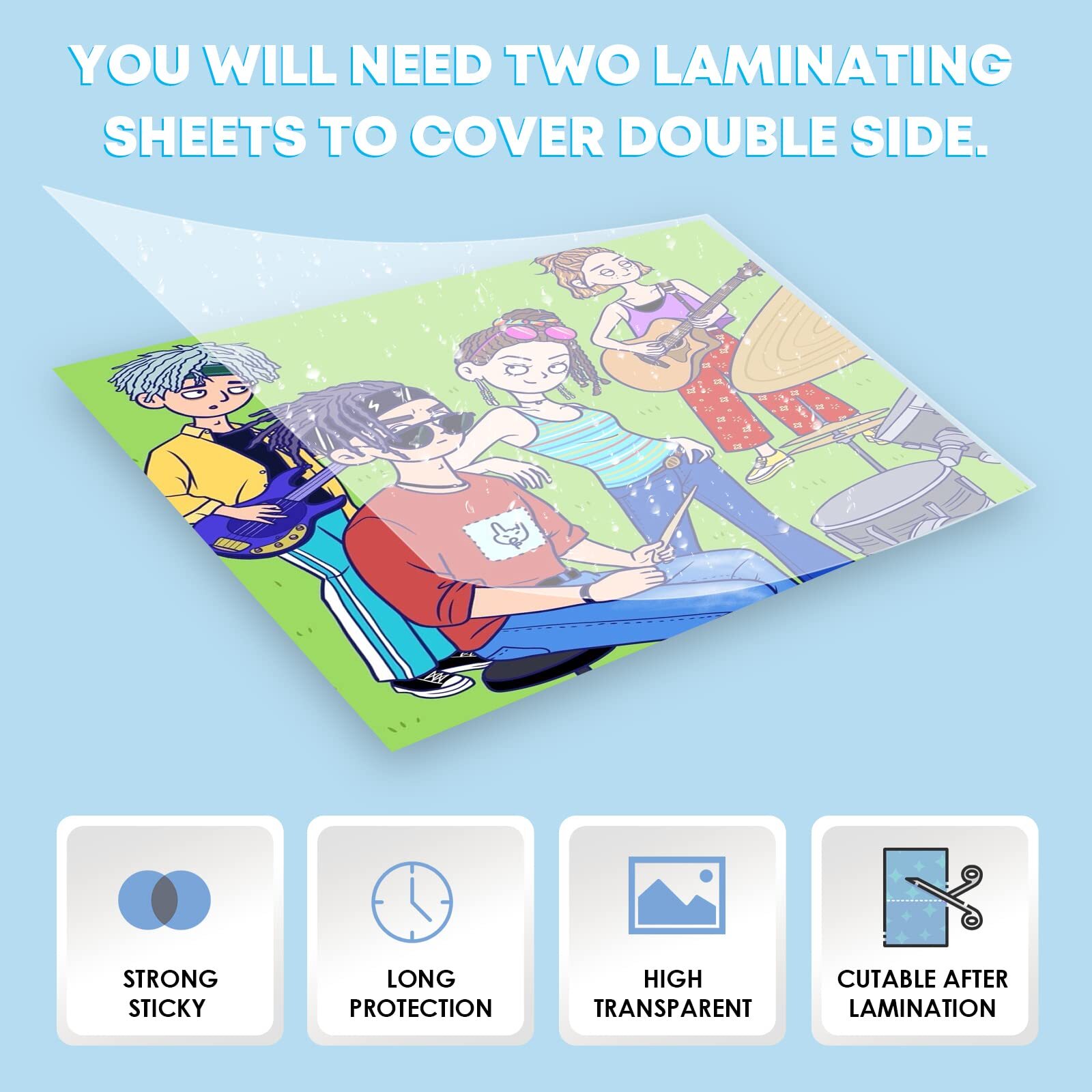 Self-Adhesive Laminating Sheets 50 Sheets 9 X 12 Inches No Machine Needed