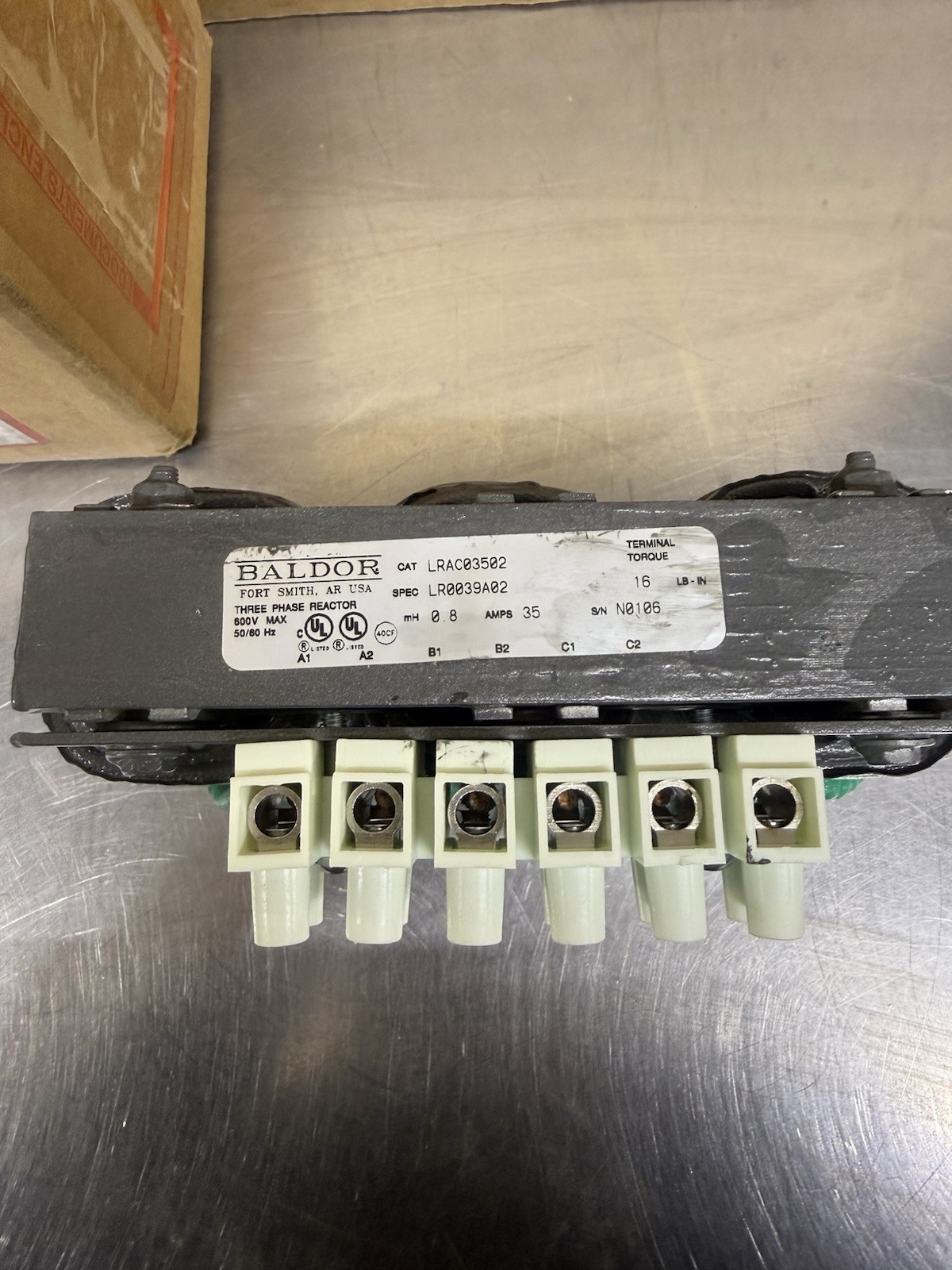Baldor LRAC03502 Three Phase Line Reactor New In Box
