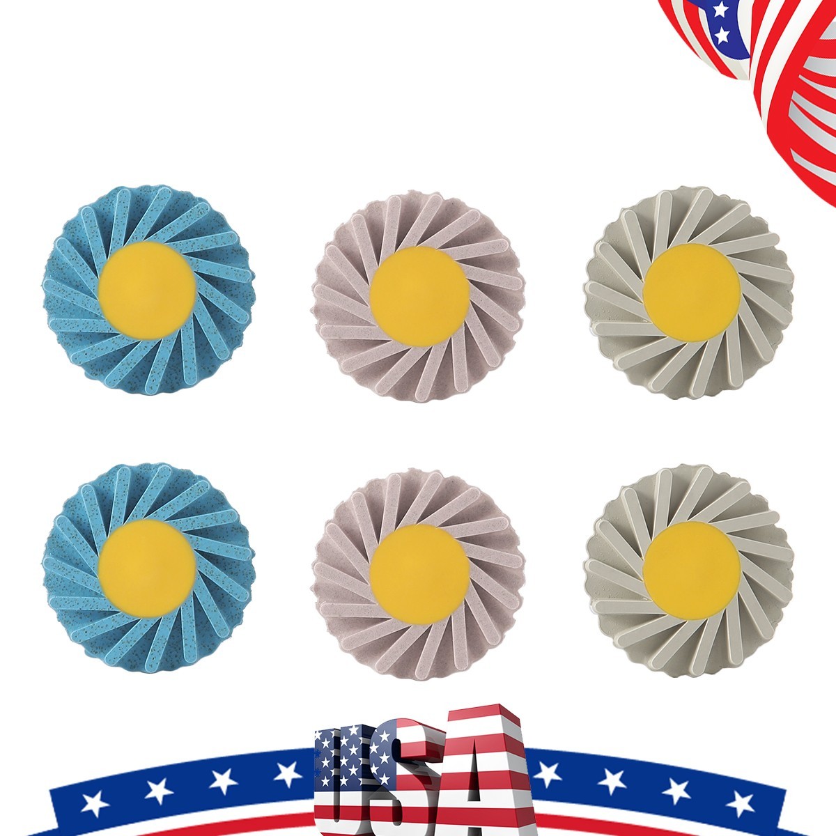 6Pcs Dental Zirconia Polishing Wheel Kits RA Coarse Medium Fine for Contra Angle
