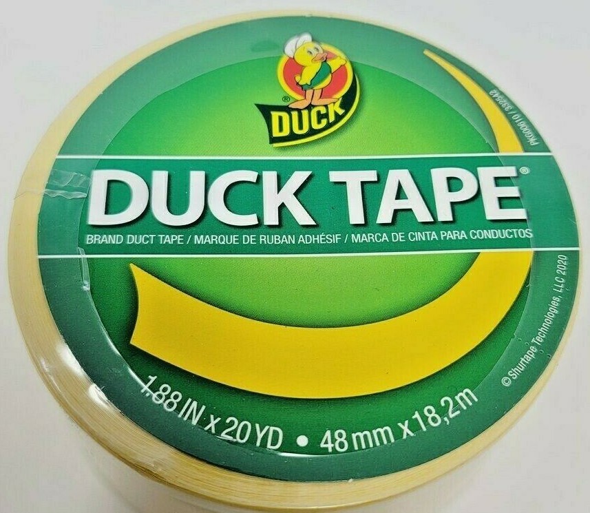 Duck Colored Duct Tape – Yellow – 1.88″ Width x 60 Ft Length, 1 Roll, 3″ Core