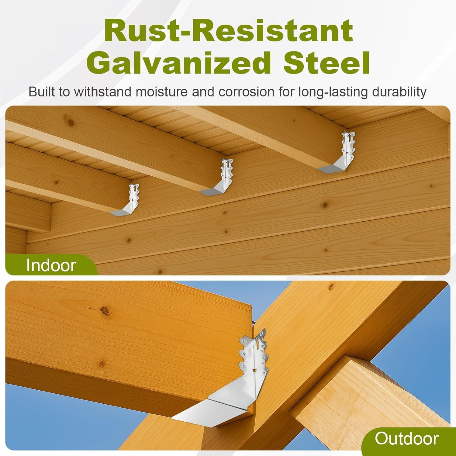 50PCS 2×6 Joist Hangers Heavy Duty Galvanized Face Mount Brackets