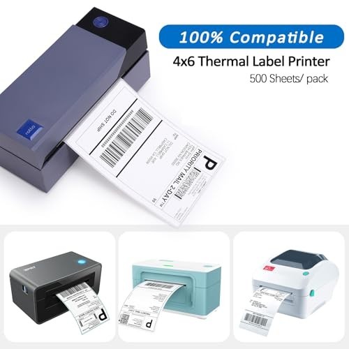 1000 Fanfold 4″x6″ Direct Thermal Shipping Labels – 500 Labels/Stack for UPS USP