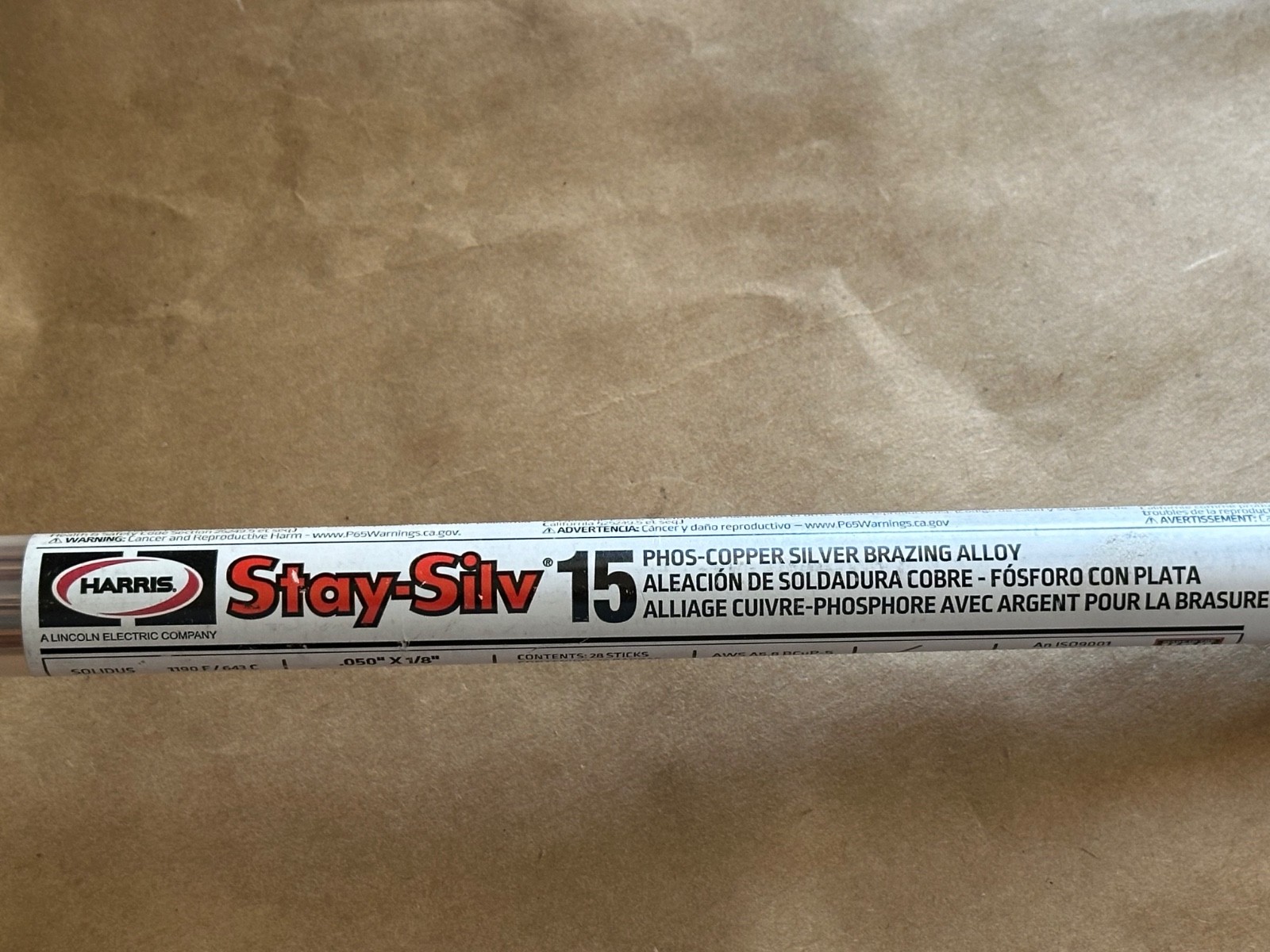 Harris Stay Silv 15 15% Silver Brazing Alloy Rods HVAC Grade Qty. 3 Rods