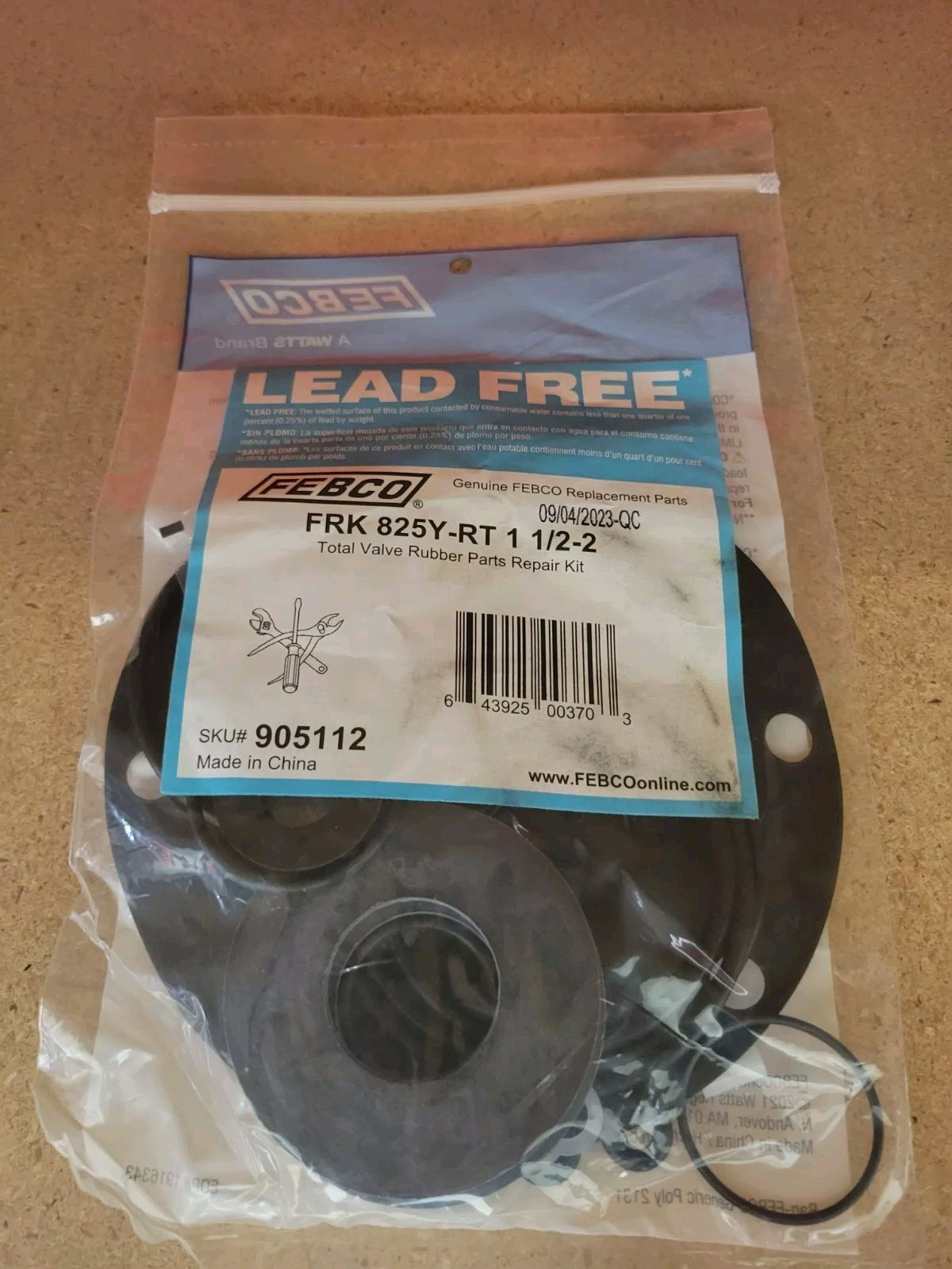 1-1/2″ – 2″ Complete Rubber Kit – Febco 825Y 825YA – 905112