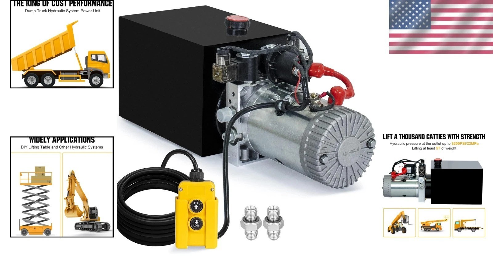 High-Performance 10 Quart Electric Hydraulic Pump for Dump Trailers & More