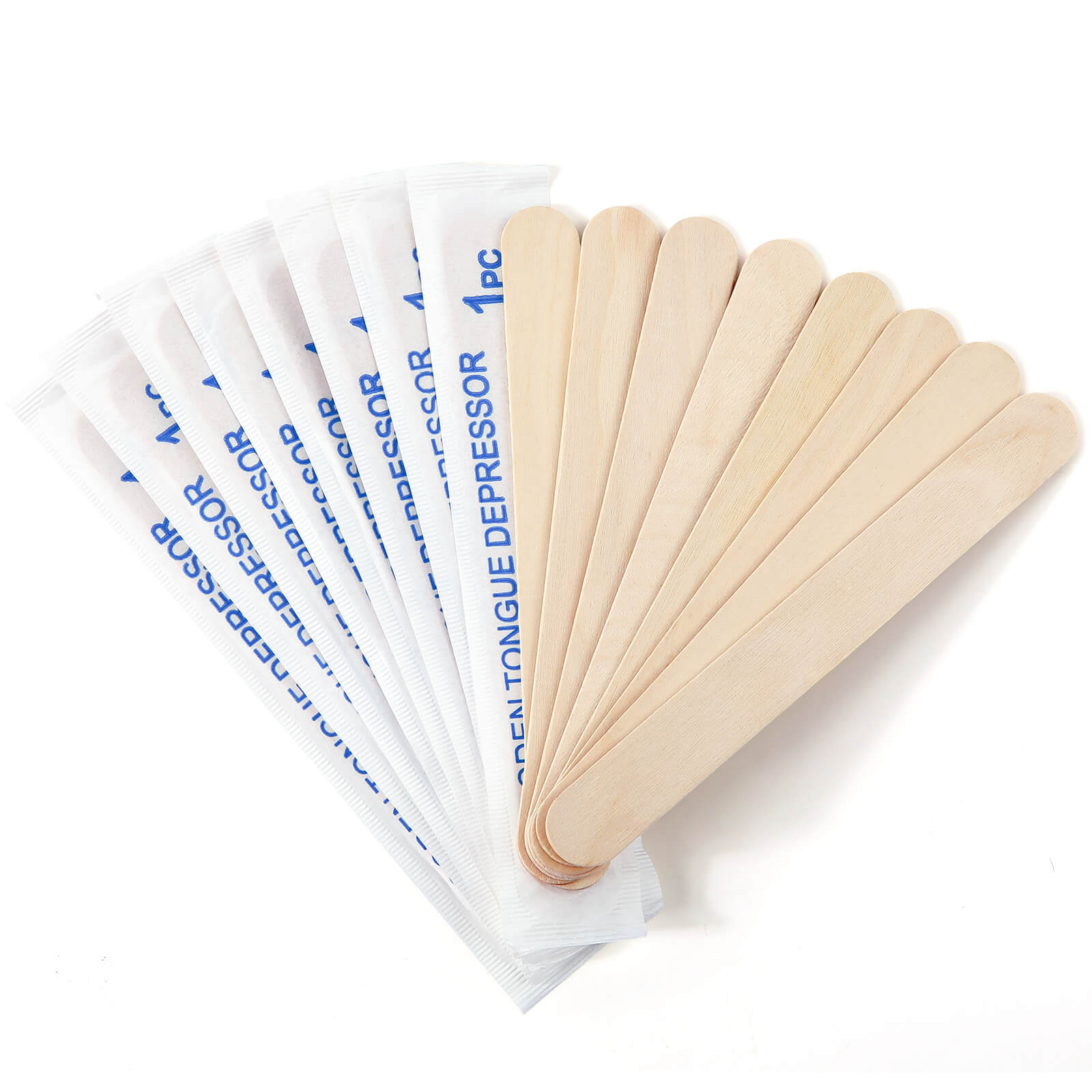 JMU Sterile Wooden Tongue Depressor 6” Waxing Spatula Stick Craft(Choosing Qty)