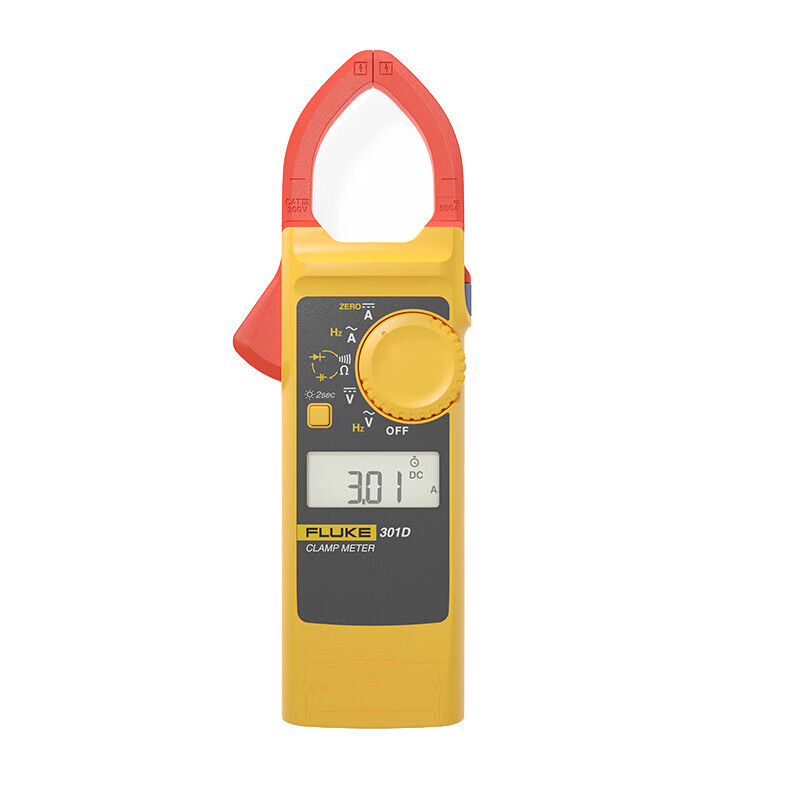 Fluke 301D AC/DC Clamp Meter 600A 600V Voltage Current Frequency Backlight