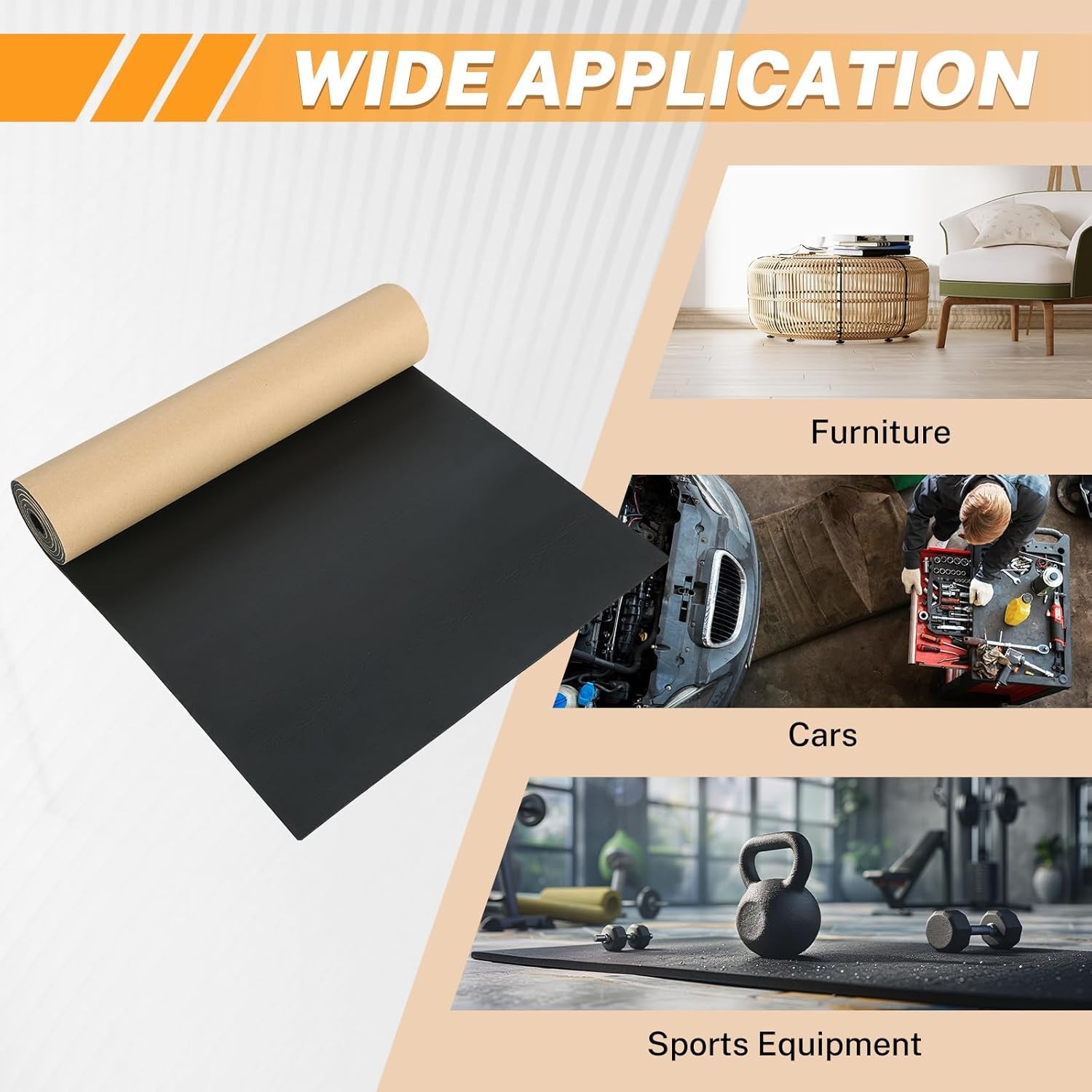 Neoprene Adhesive Foam Sheet Closed Cell Sponge Padding DIY Craft 1/8″ 12×48 Inc